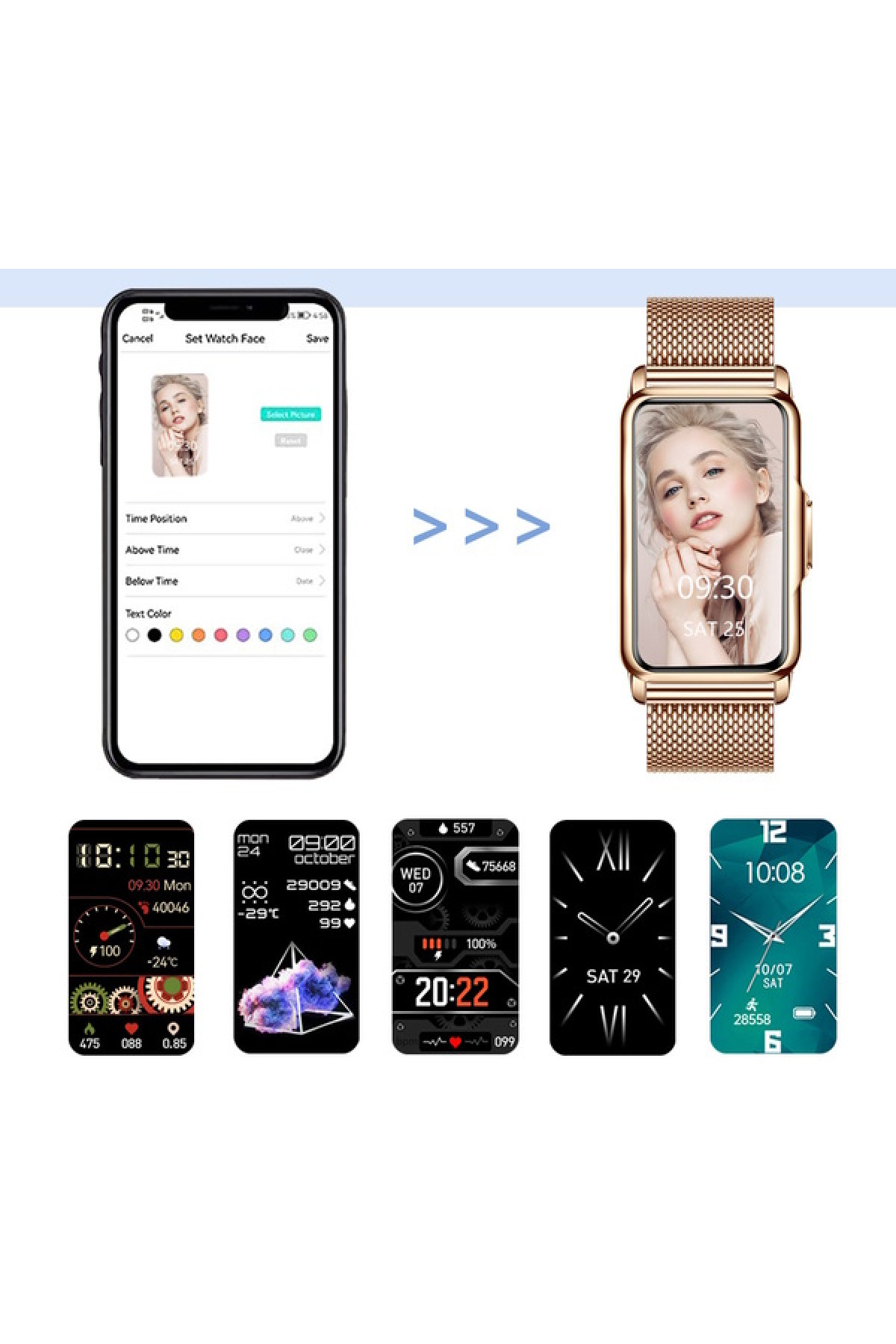 Смарт годинник  Smart Mioband Nano+ Gold, 2 ремінці