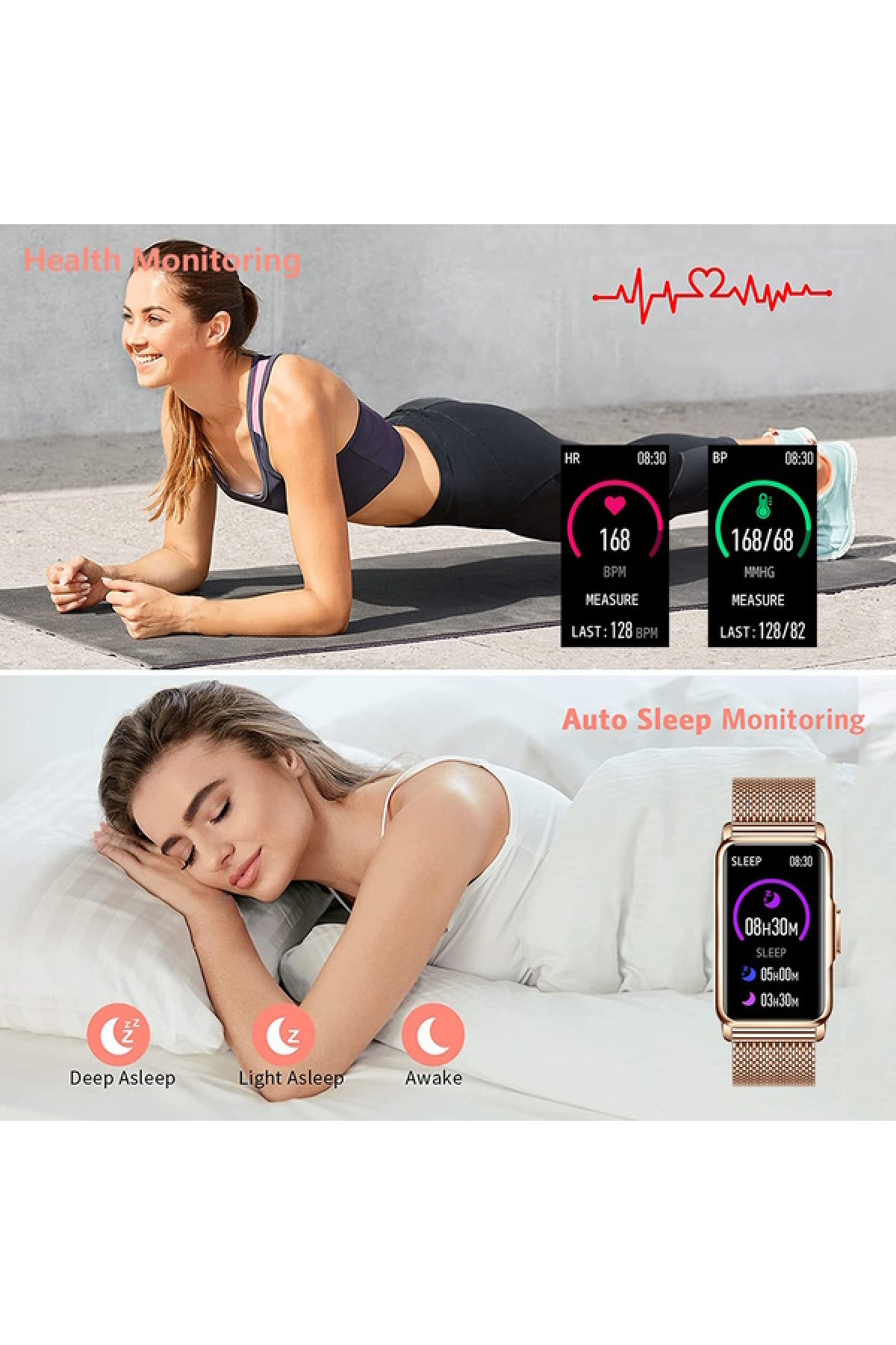 Смарт годинник  Smart Mioband Nano+ Gold, 2 ремінці