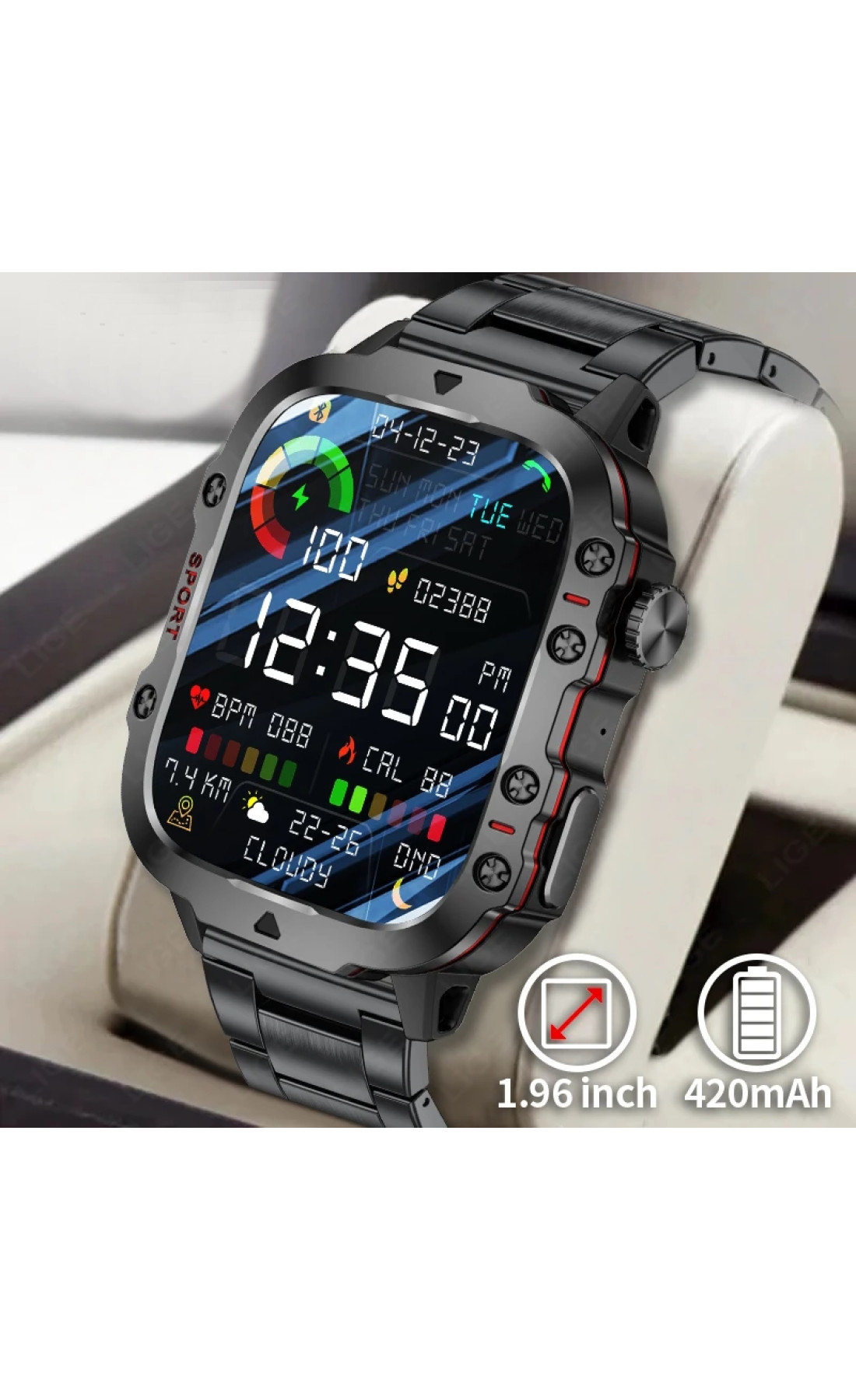 Смарт годинник  Smart Expert Nano Steel, 2 ремінці