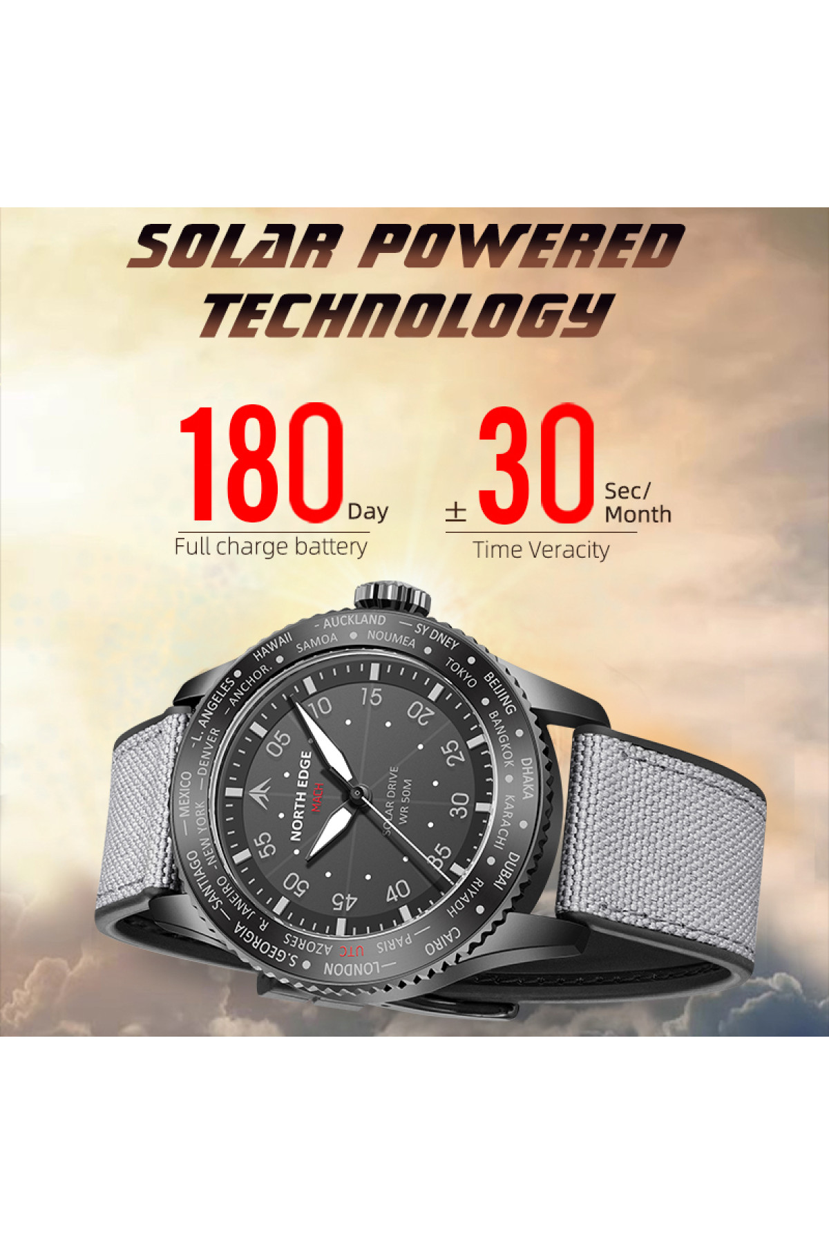 Чоловічий годинник  North Edge Mach New