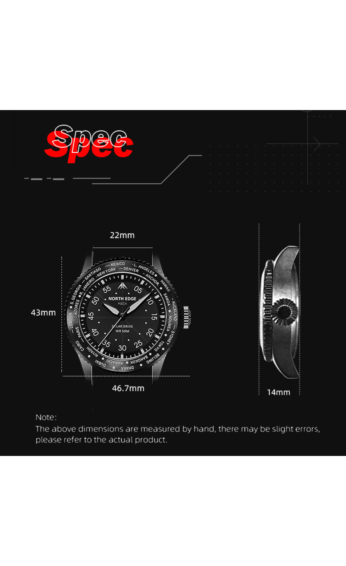 Чоловічий годинник  North Edge Mach New