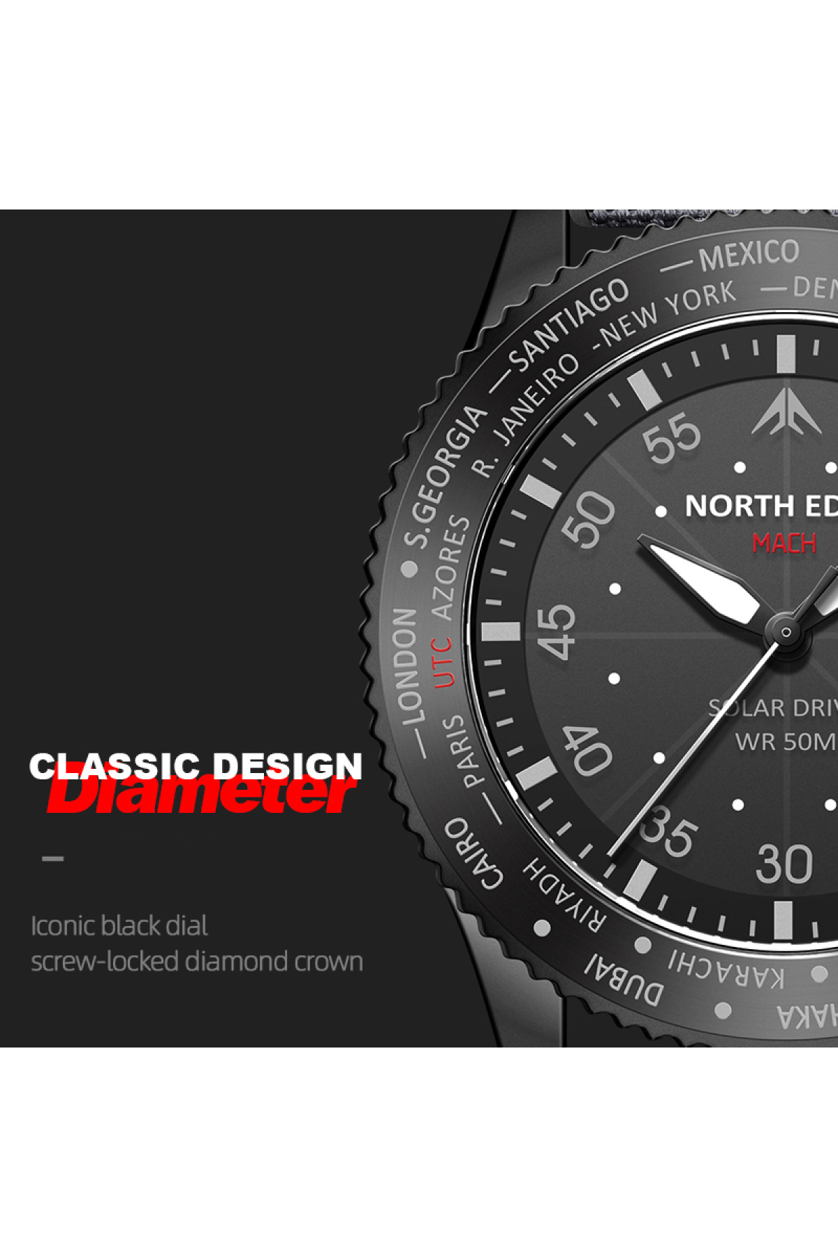 Чоловічий годинник  North Edge Mach New