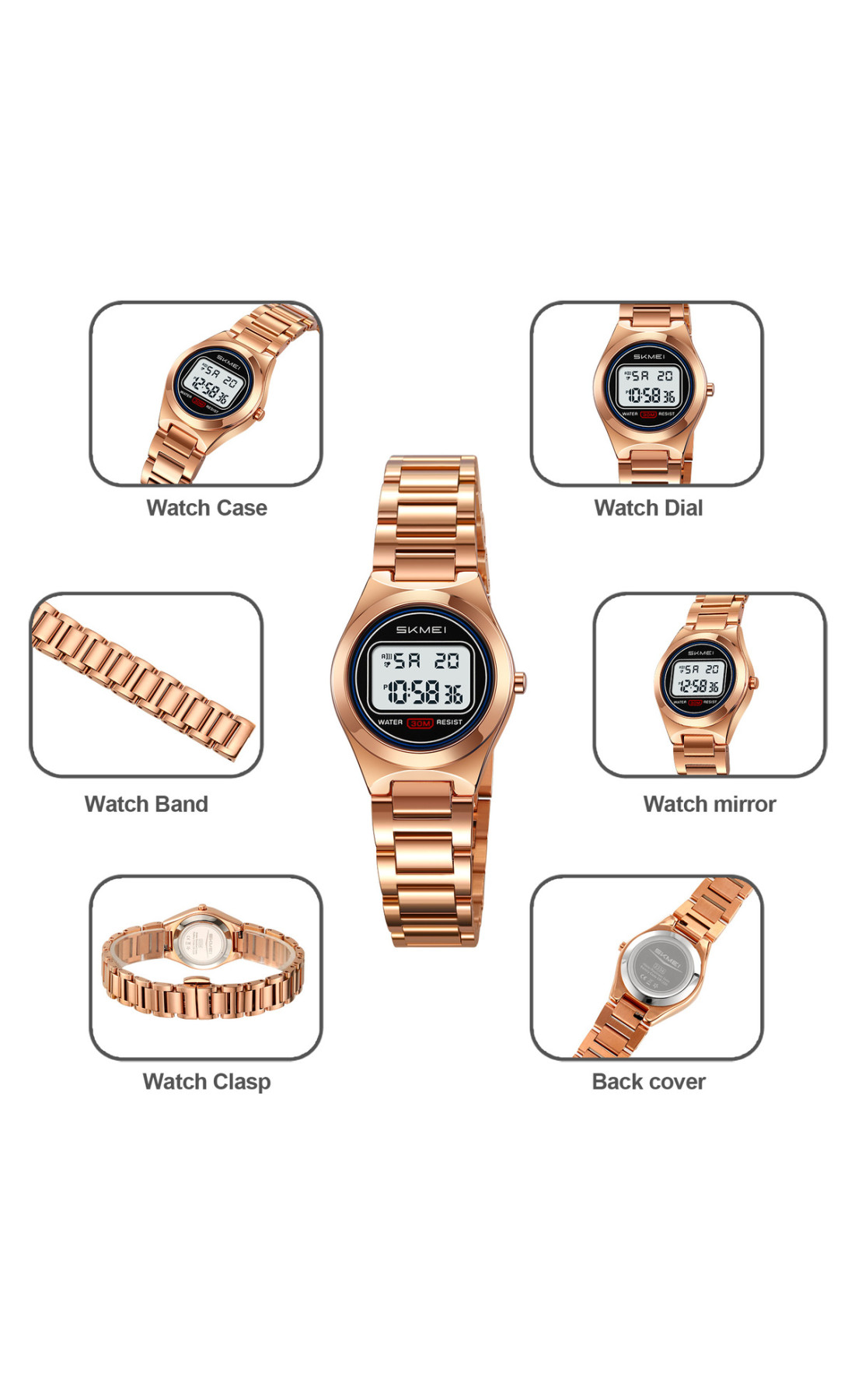 Жіночий годинник  Skmei Vibe RoseGold