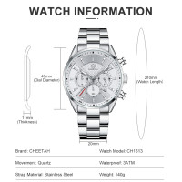 Чоловічий годинник  Cheetah Mega Silver