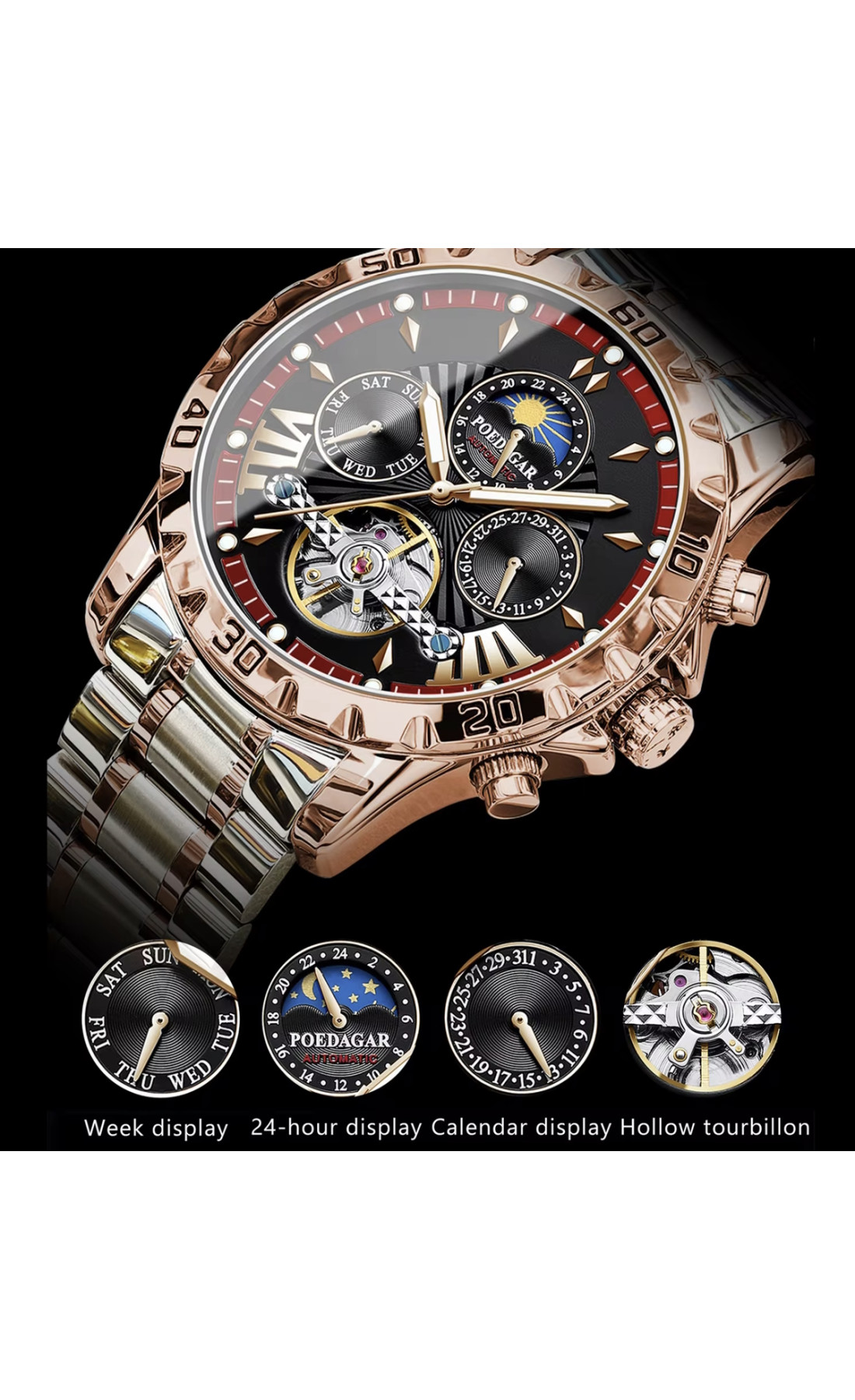 Чоловічий годинник  Poedagar Mechanical