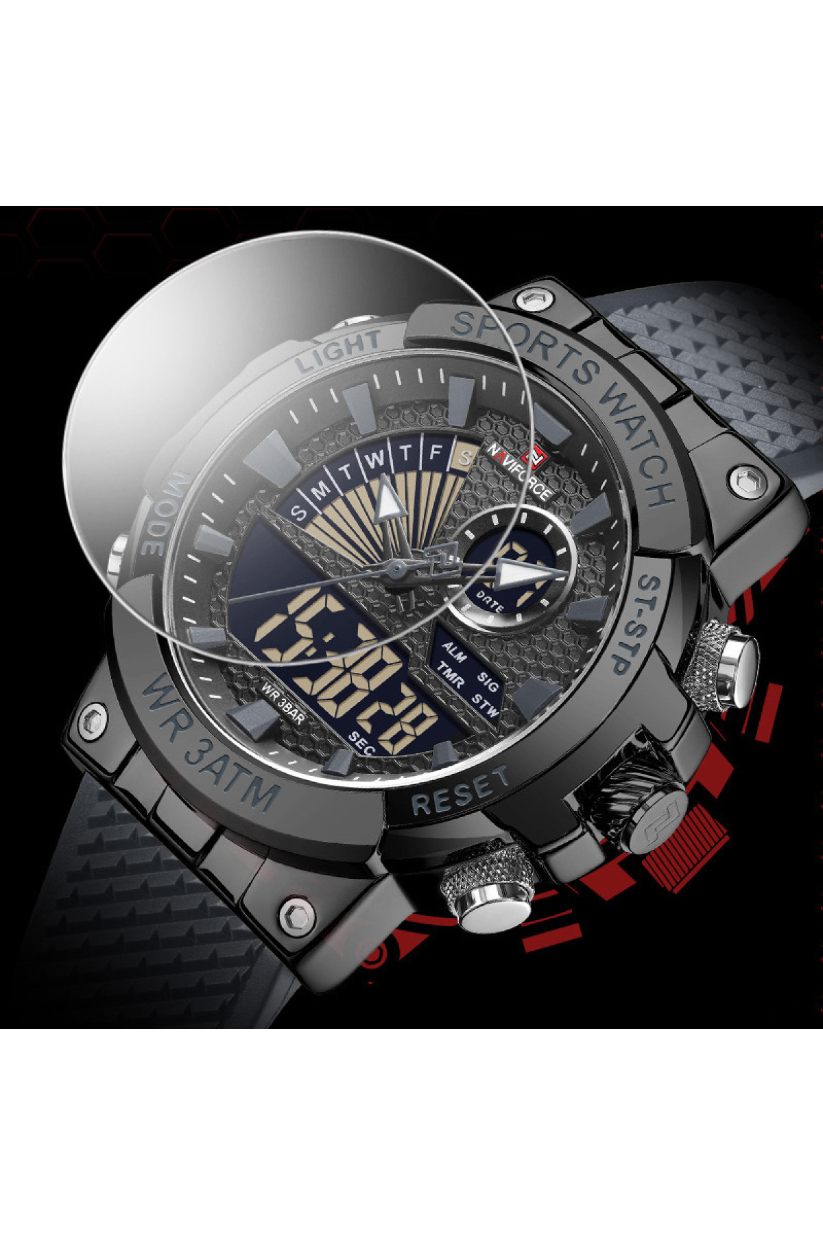 Чоловічий годинник  Naviforce Set Box подарунковий набір, 2 ремінці