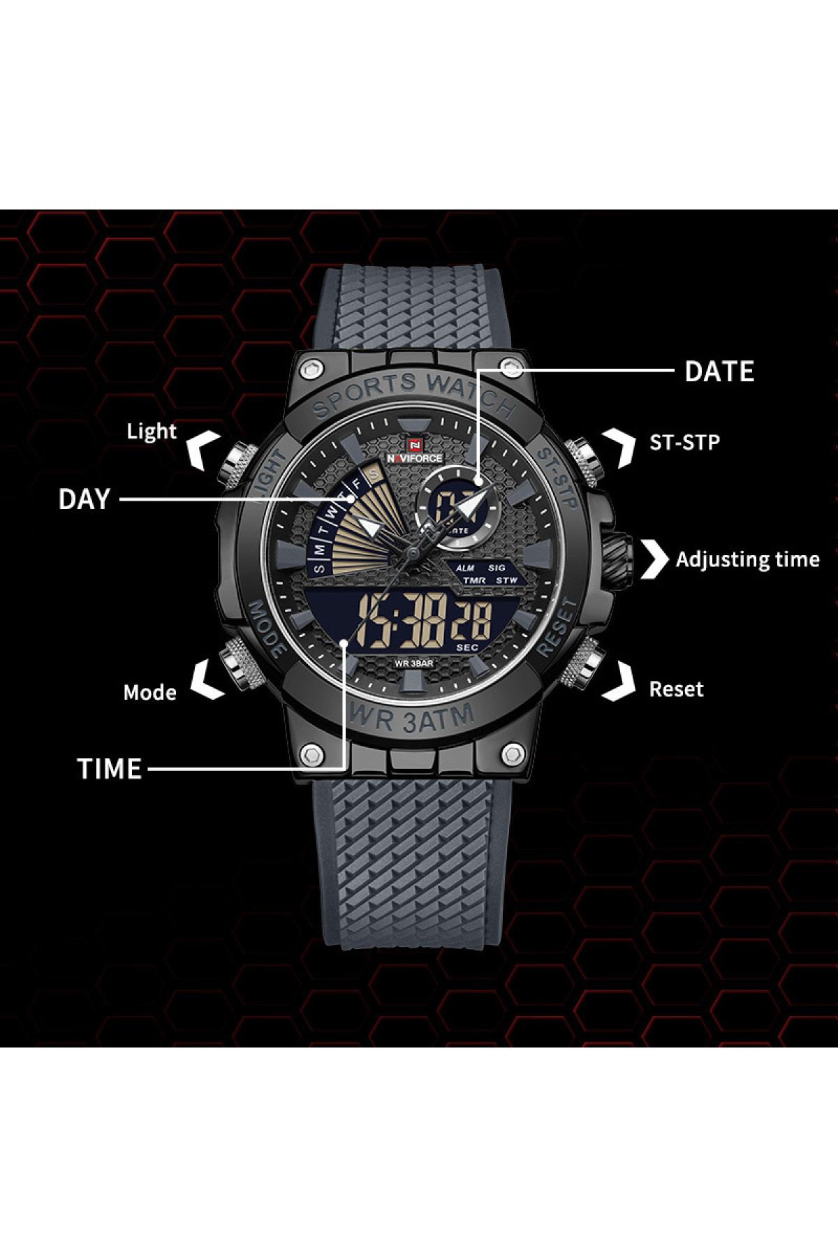 Чоловічий годинник  Naviforce Set Box подарунковий набір, 2 ремінці