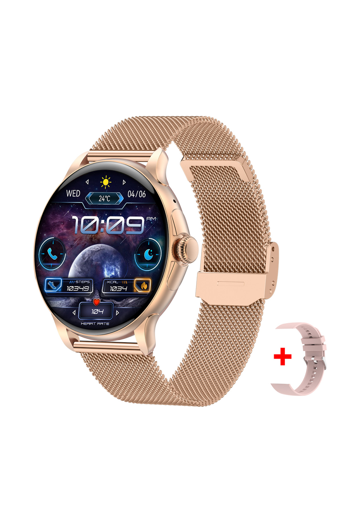 Смарт годинник  Smart Holiday Gold Steel, 2 ремінці