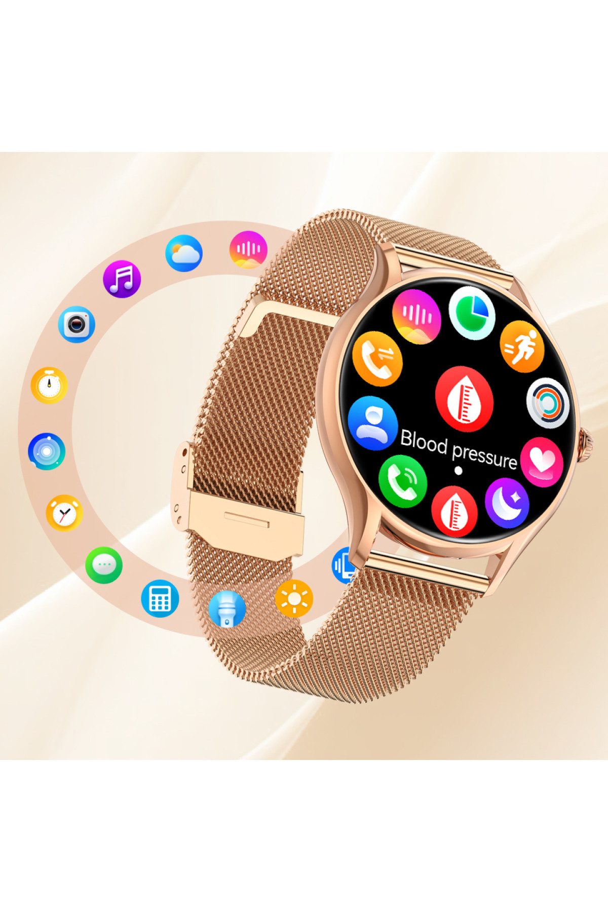 Смарт годинник  Smart Milano Gold Steel, 2 ремінці