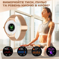 Смарт годинник  Smart Milano Gold Rubber, 2 ремінці
