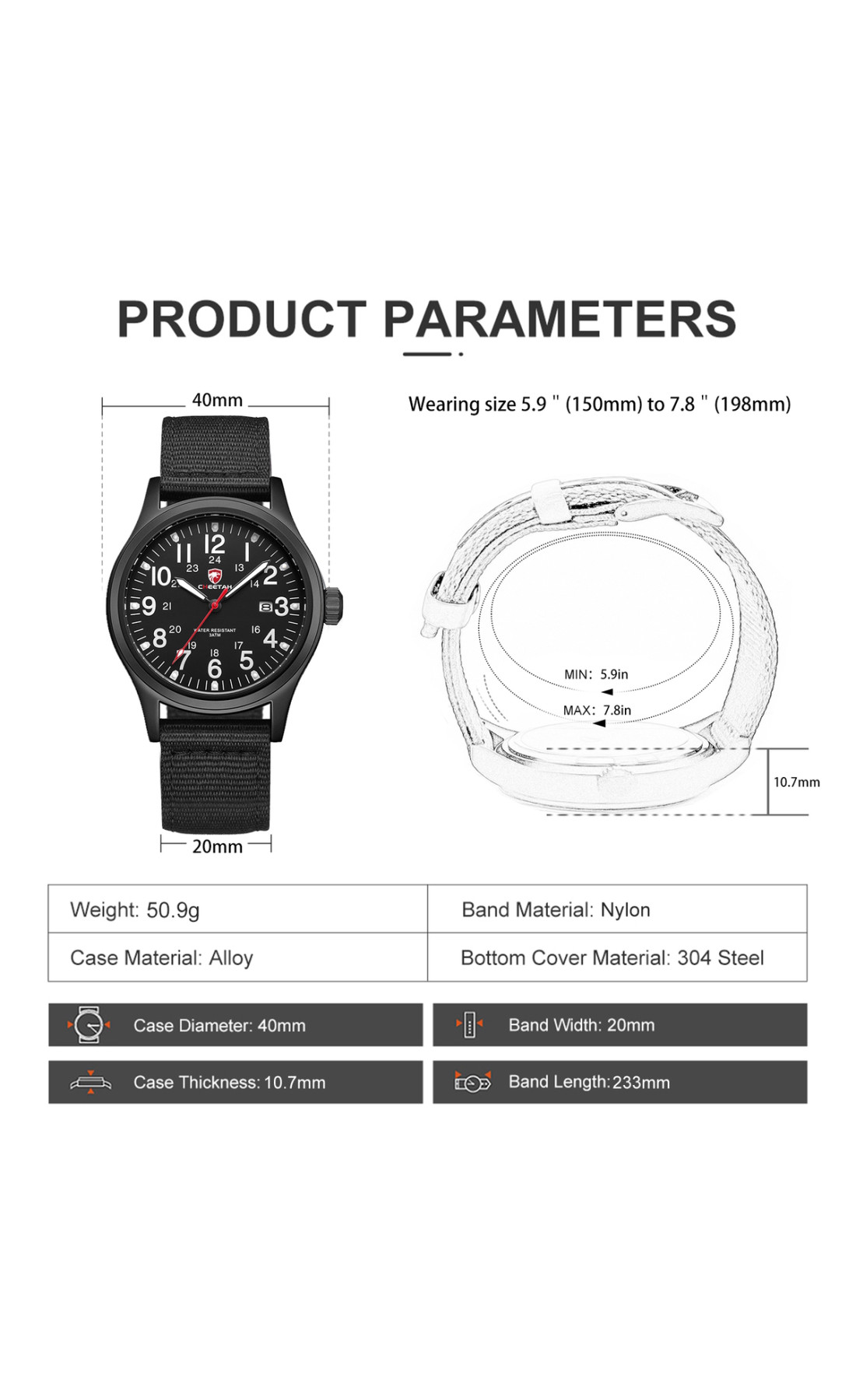 Чоловічий годинник  Cheetah Command Black