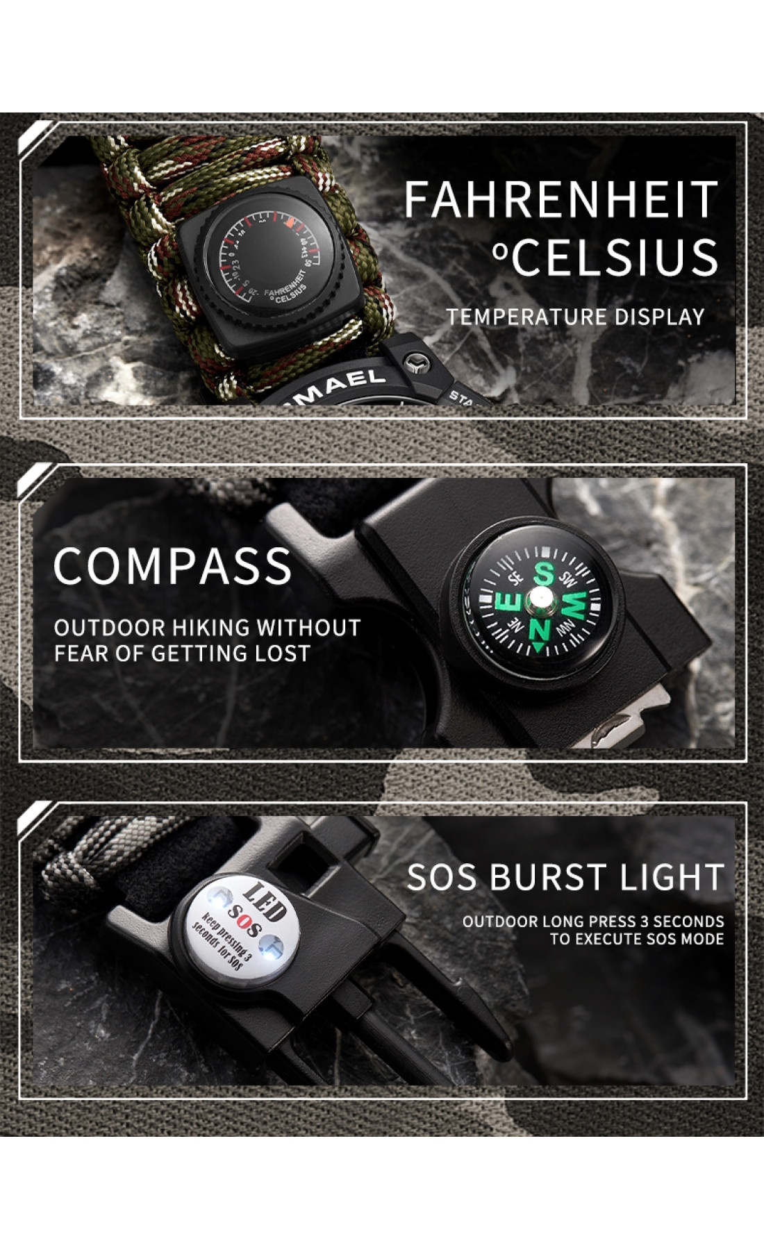 Чоловічий годинник  Smael Grey Compass