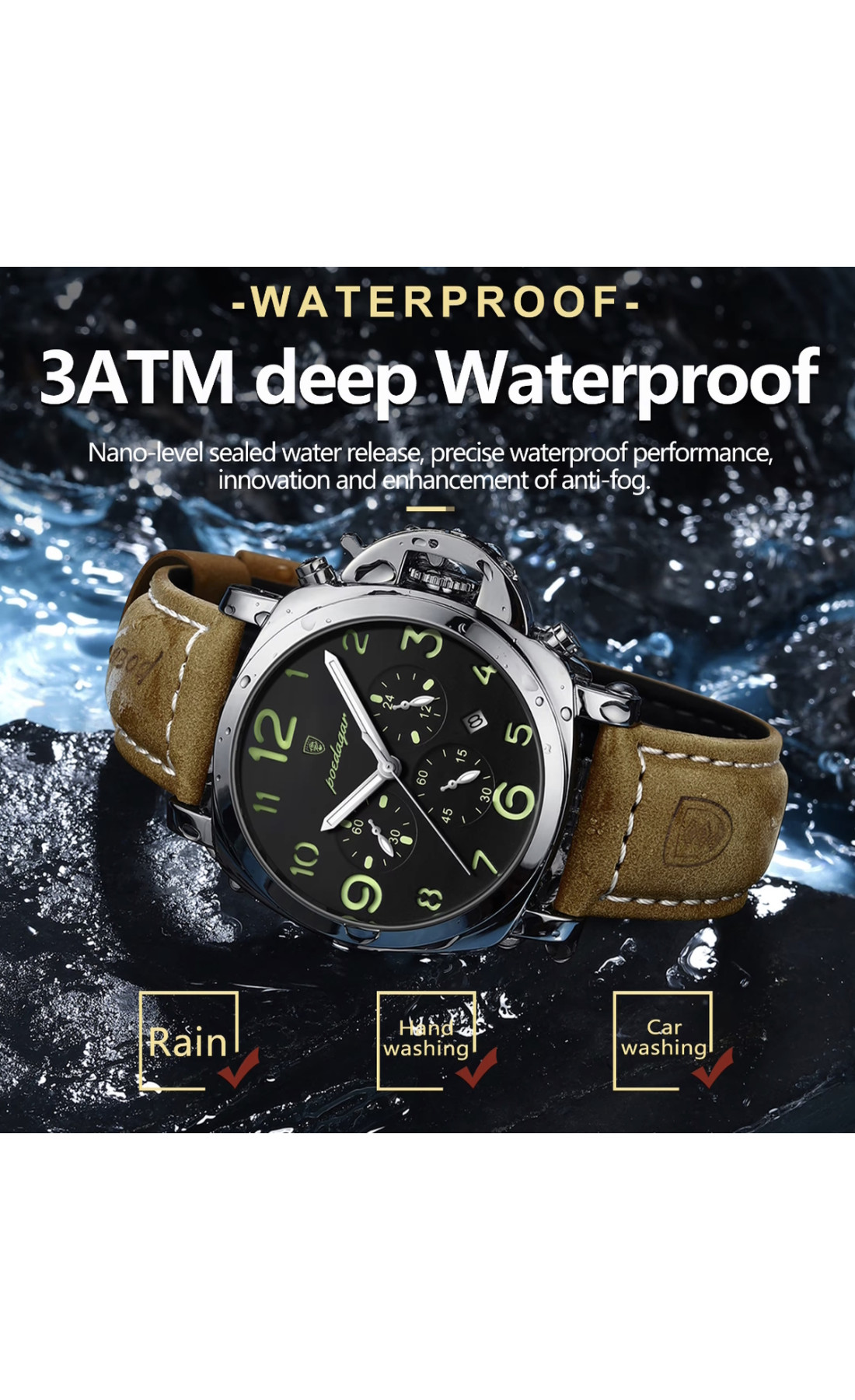 Чоловічий годинник  Poedagar Luminious