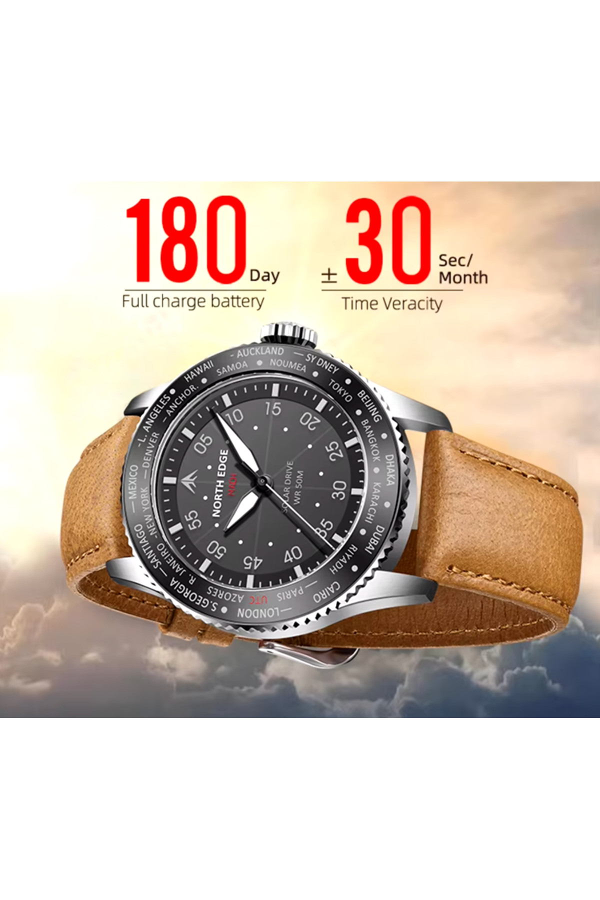 Чоловічий годинник  North Edge Mach Brown