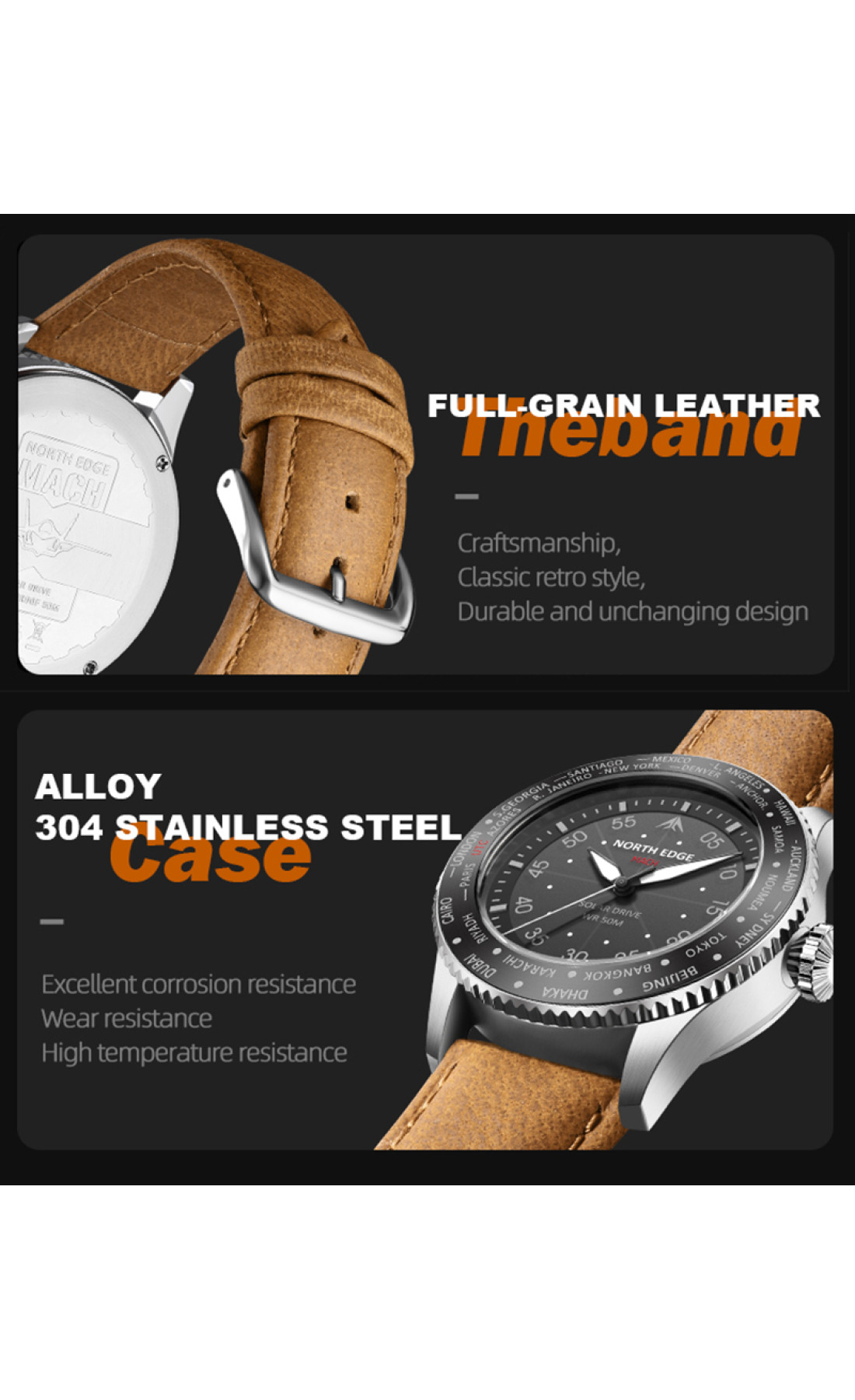 Чоловічий годинник  North Edge Mach Brown