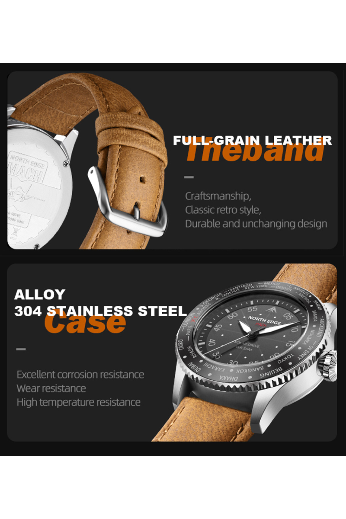 Чоловічий годинник  North Edge Mach Brown