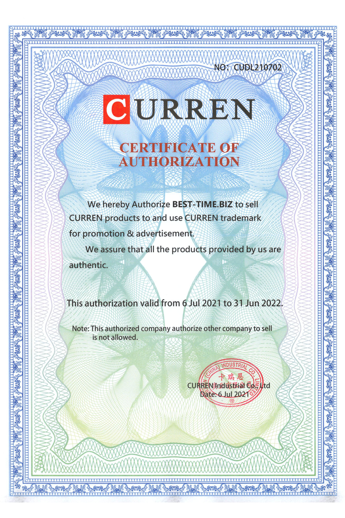 Чоловічий годинник  Curren Original Green