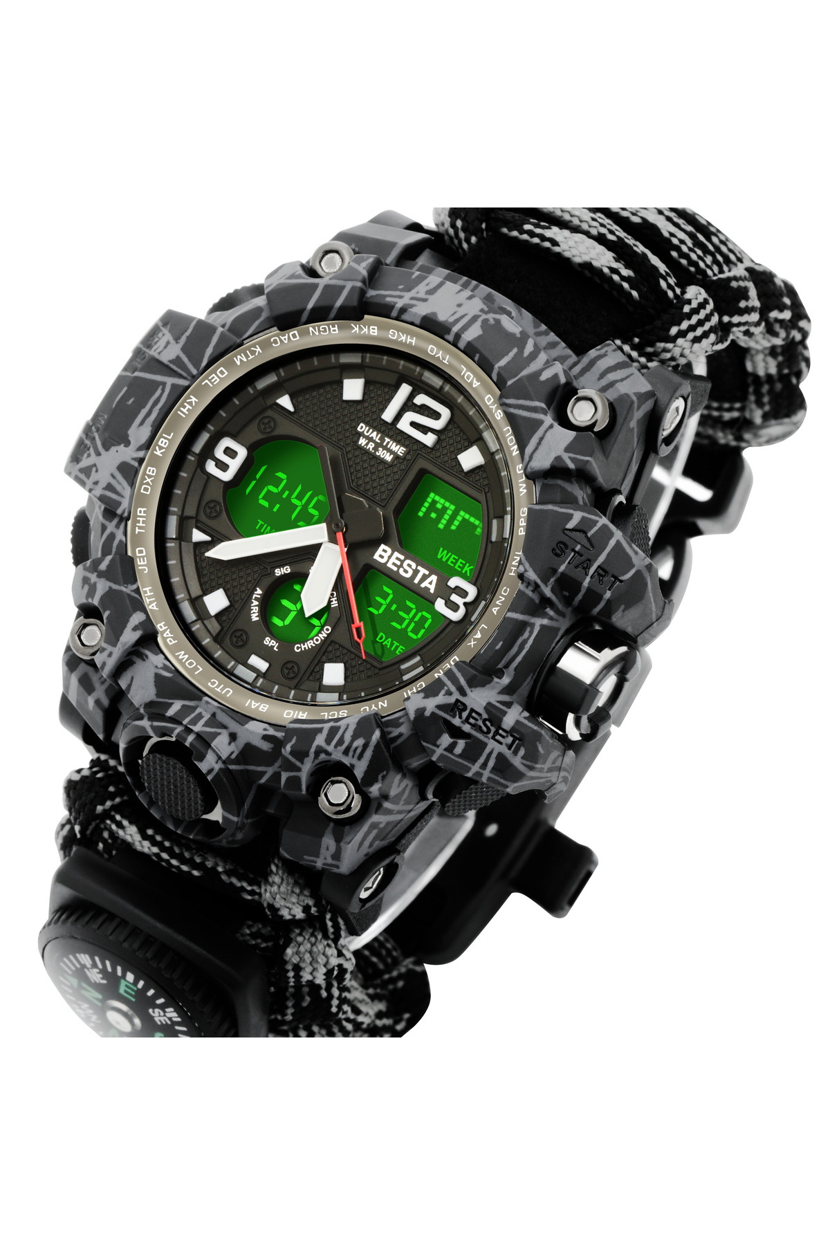 Чоловічий годинник  Besta Life Pro Grey з компасом