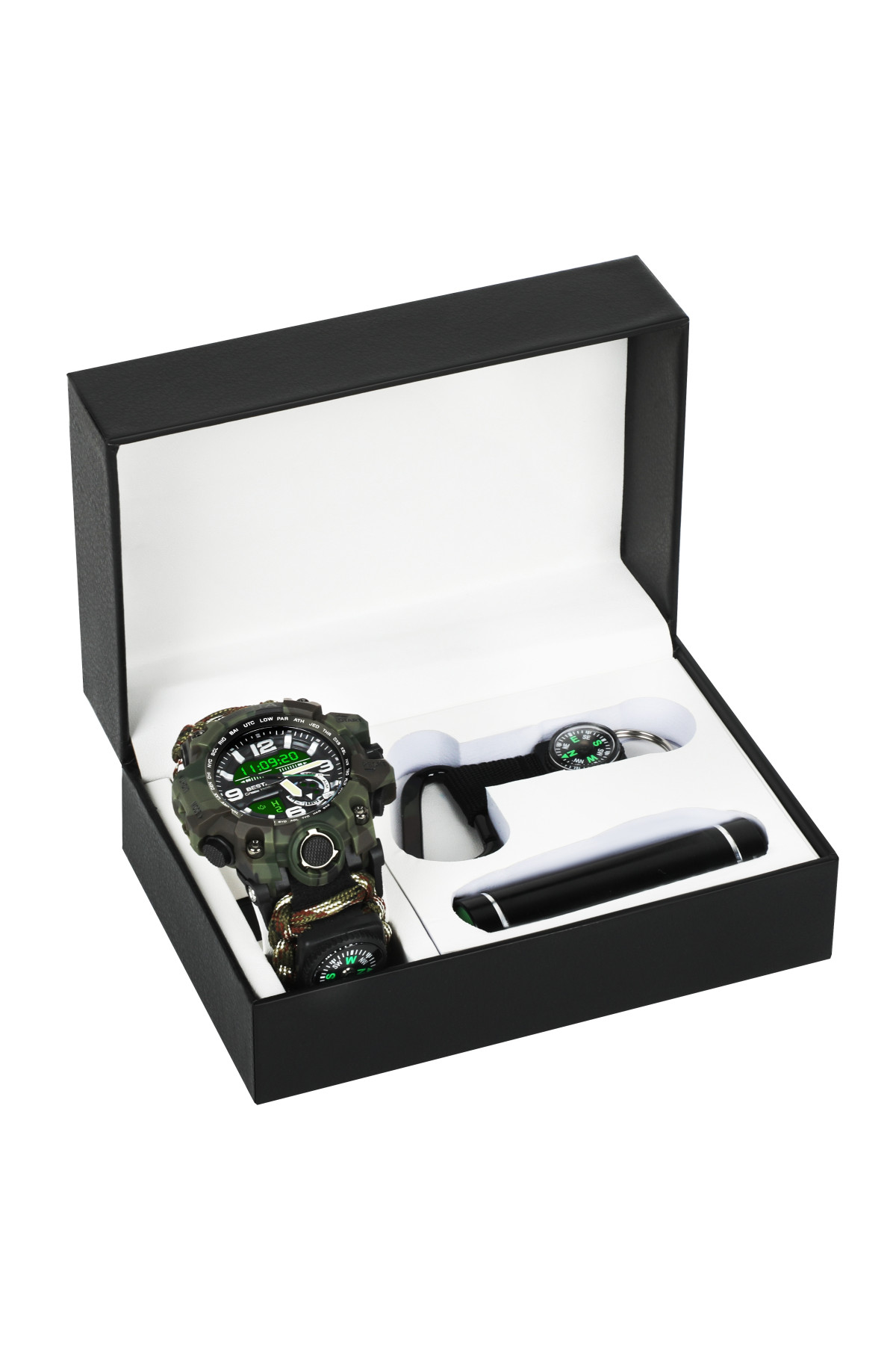 Чоловічий годинник  Besta Box Military Light подарунковий набір, з компасом