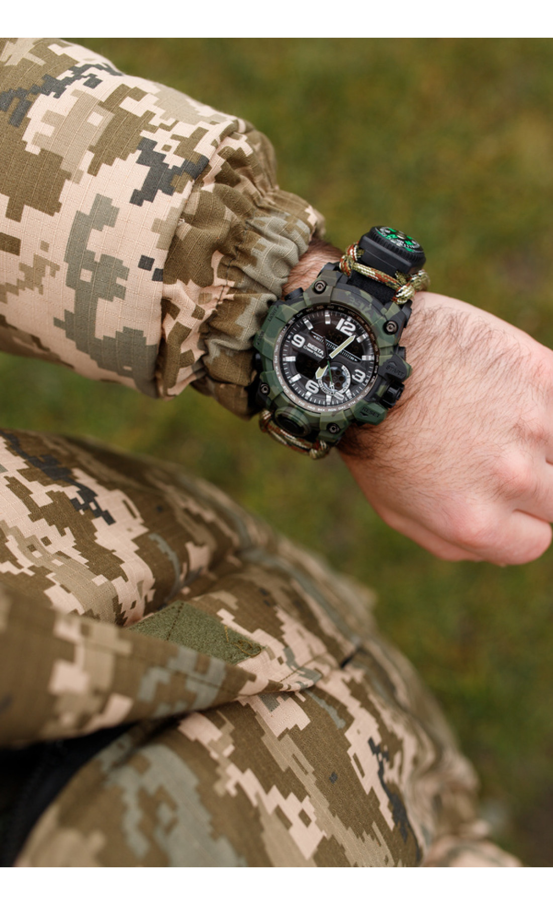 Чоловічий годинник  Besta Box Military Light подарунковий набір, з компасом