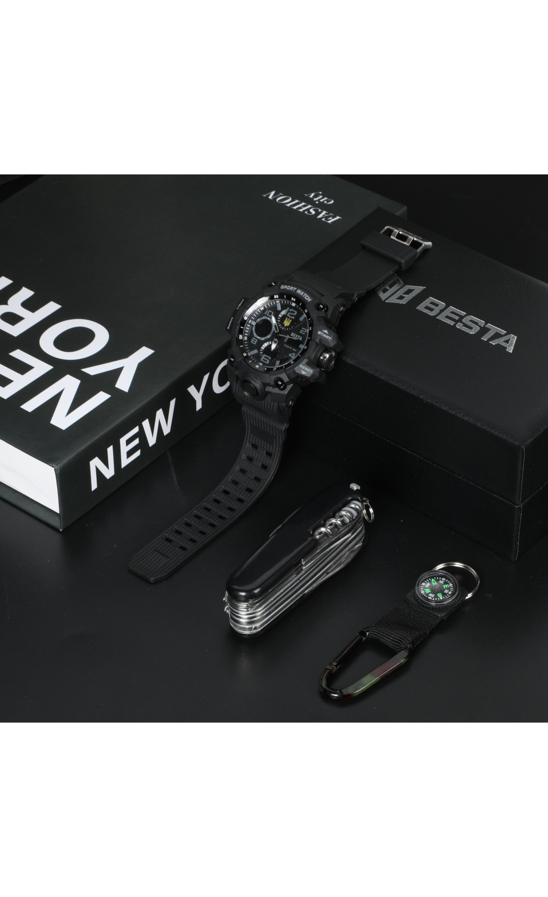 Чоловічий годинник  Besta Box Peremoga Set подарунковий набір, з компасом