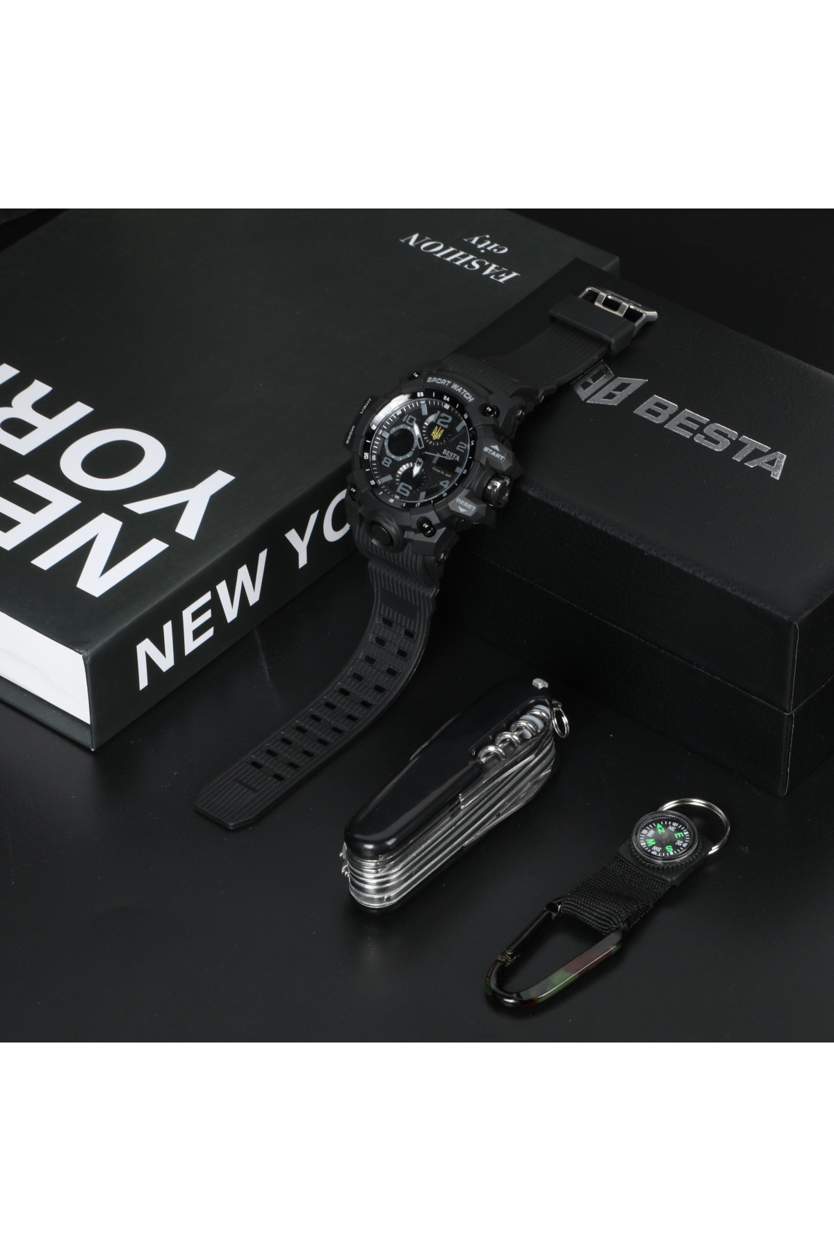 Чоловічий годинник  Besta Box Peremoga Set подарунковий набір, з компасом