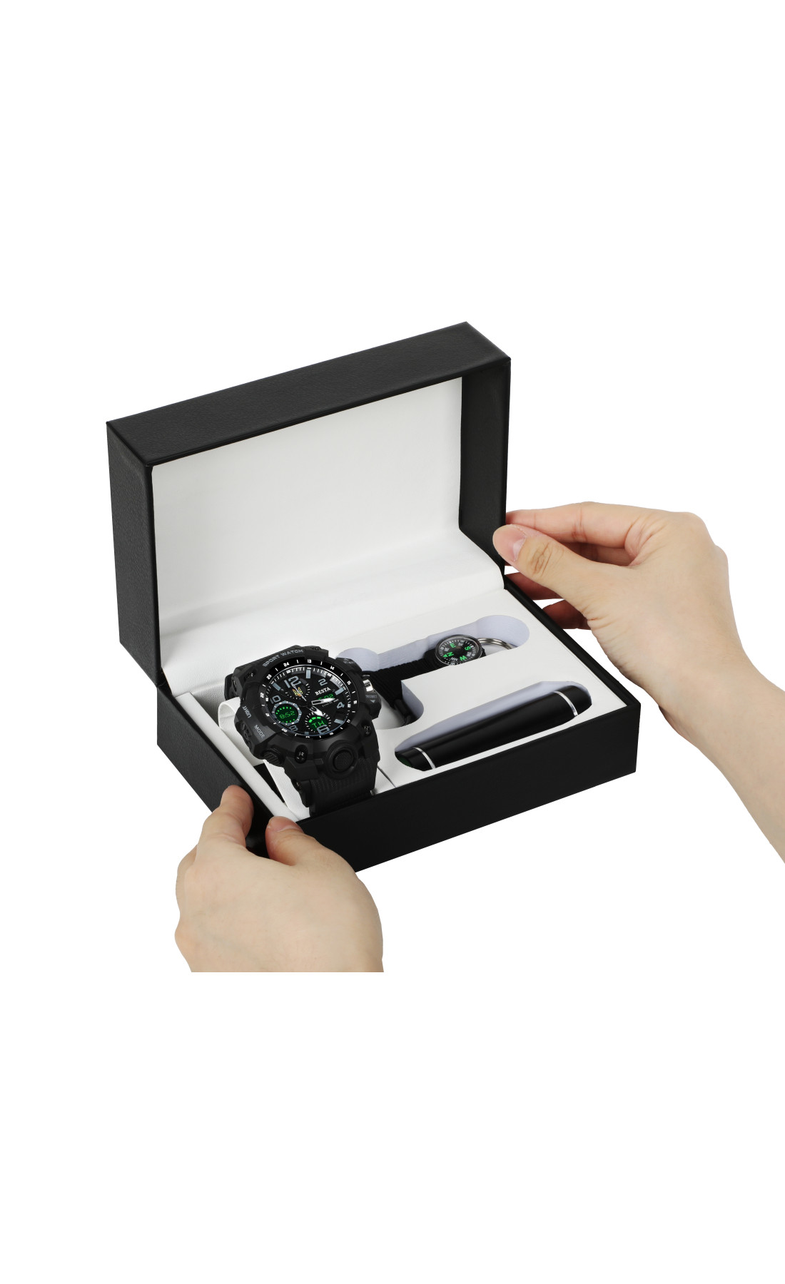 Чоловічий годинник  Besta Box Peremoga Light подарунковий набір, з компасом