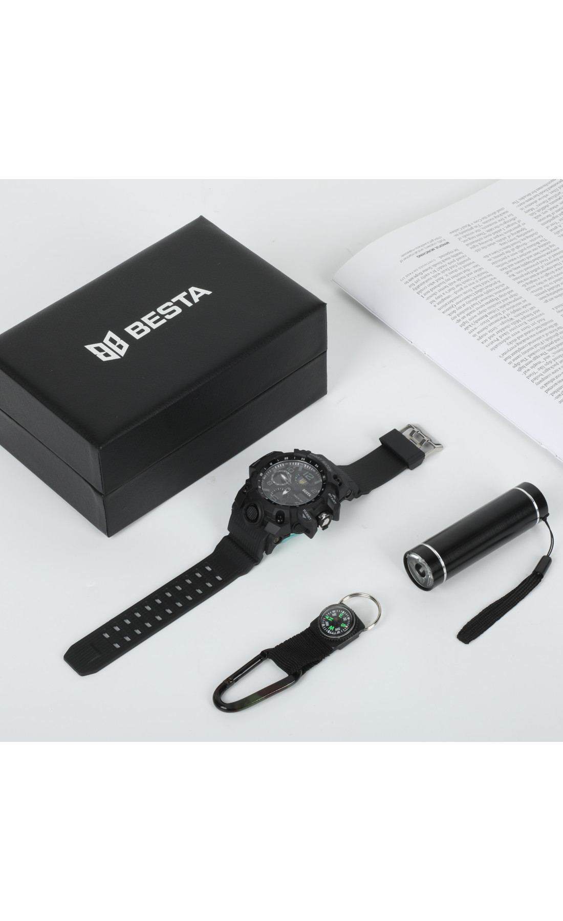 Чоловічий годинник  Besta Box Peremoga Light подарунковий набір, з компасом