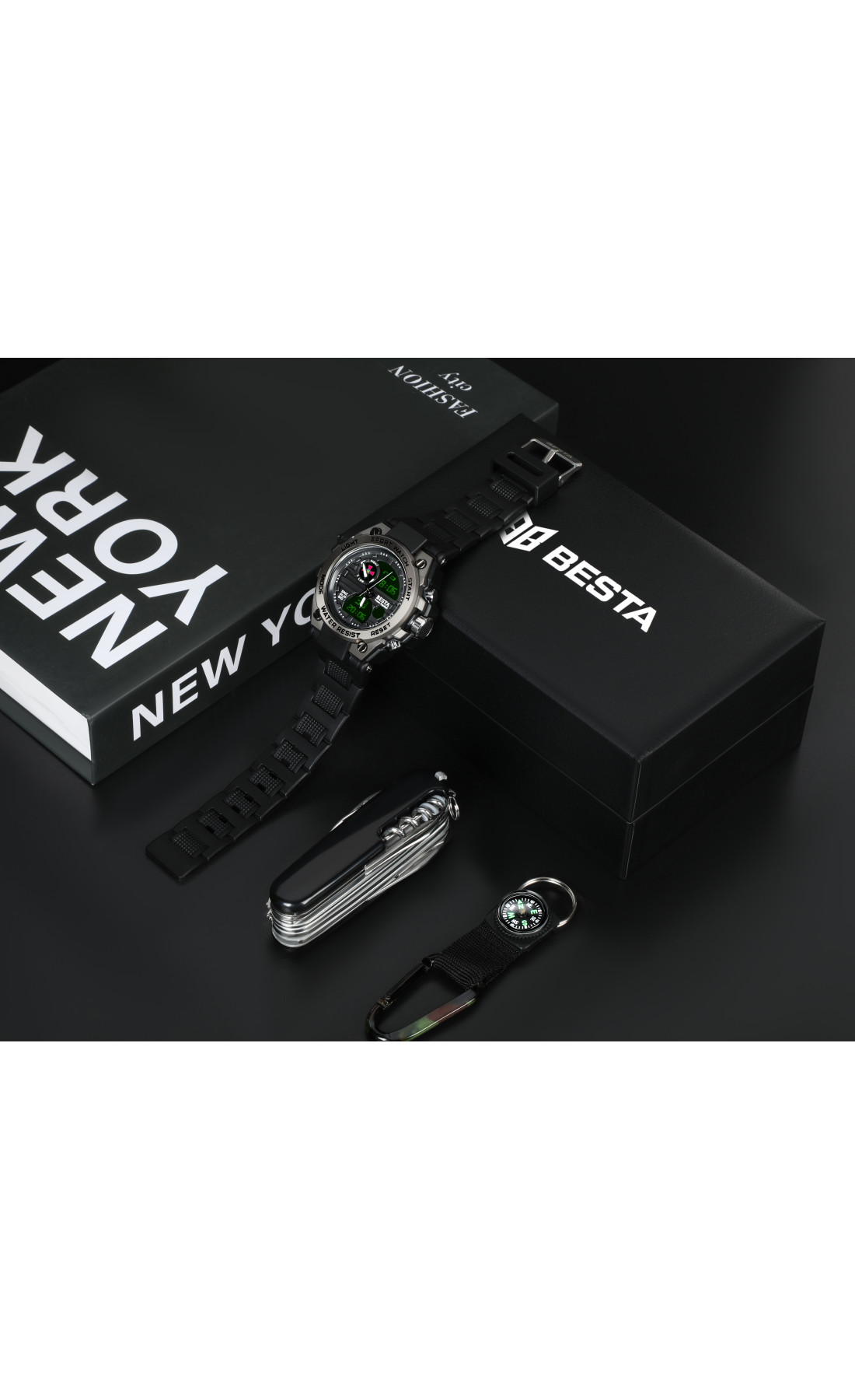Чоловічий годинник  Besta Box Tattoo ЗСУ Set подарунковий набір, з компасом