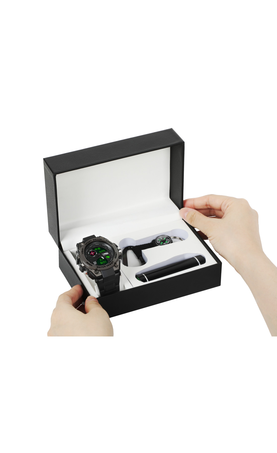 Чоловічий годинник  Besta Box Tattoo ЗСУ Light подарунковий набір, з компасом