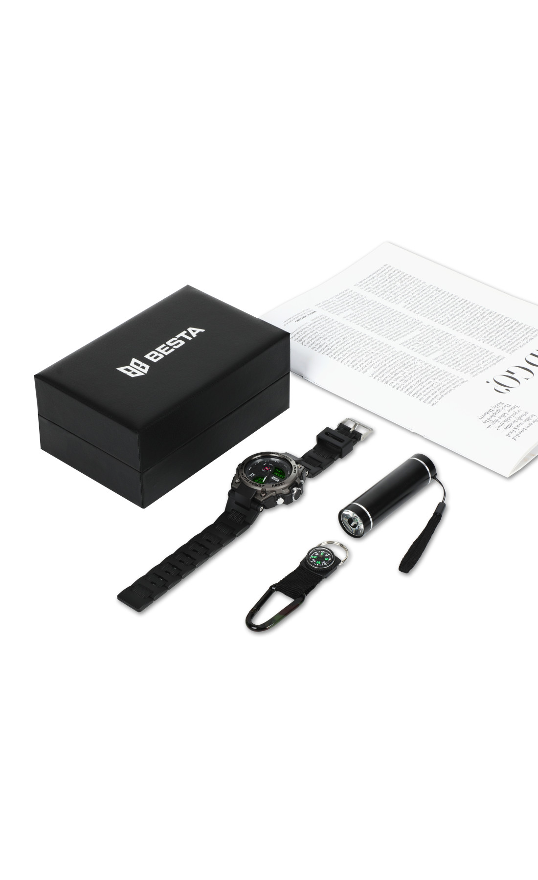 Чоловічий годинник  Besta Box Tattoo ЗСУ Light подарунковий набір, з компасом
