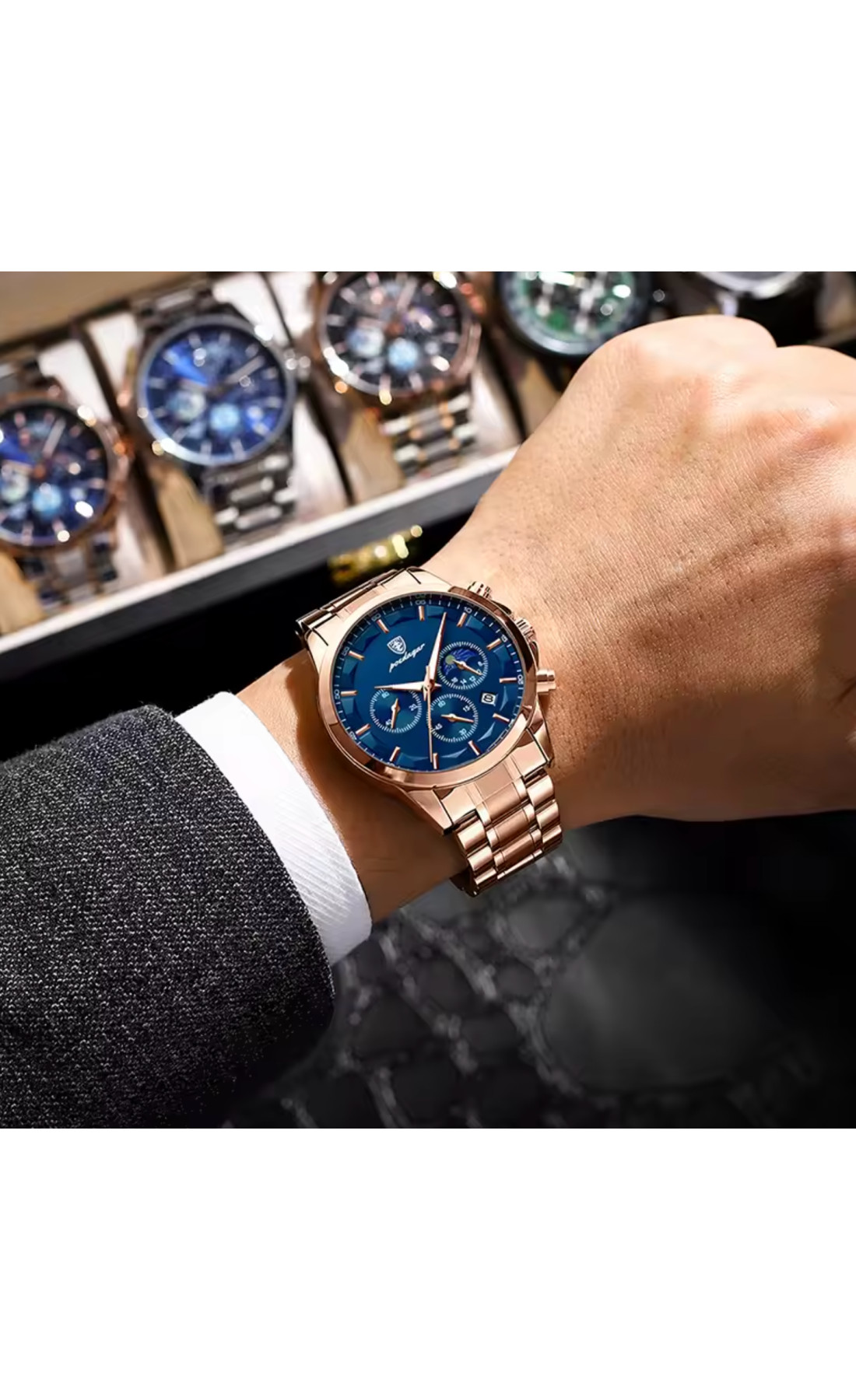 Чоловічий годинник  Poedagar West RoseSteel