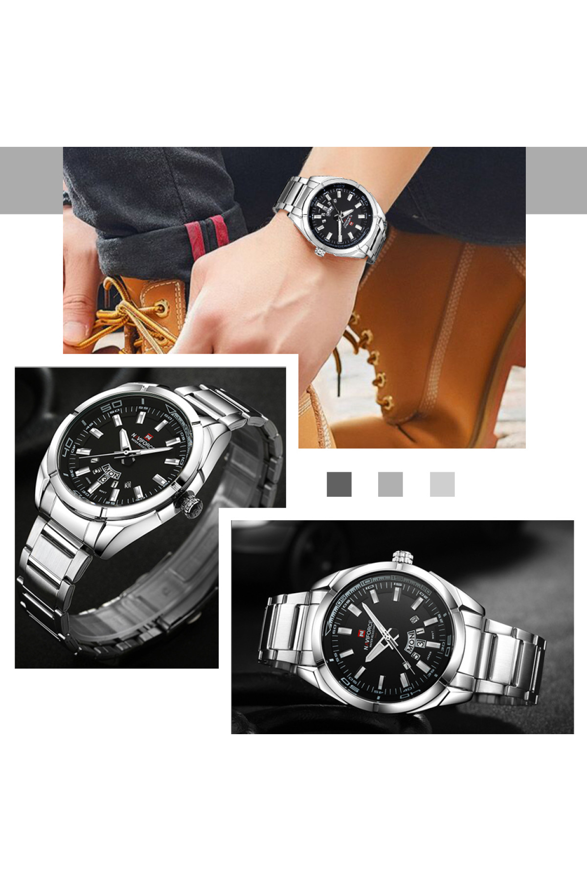 Чоловічий годинник  Naviforce Rocket BlackDial