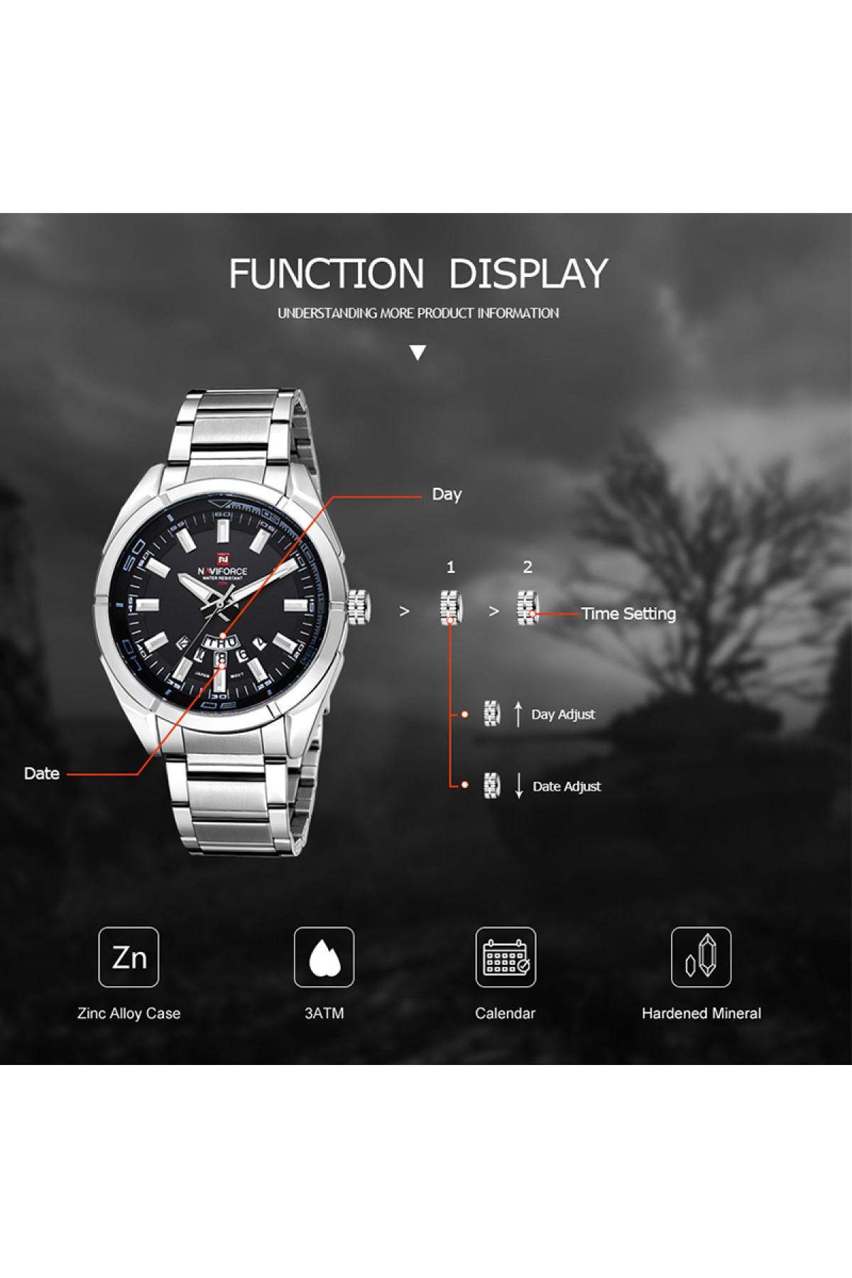 Чоловічий годинник  Naviforce Rocket BlackDial