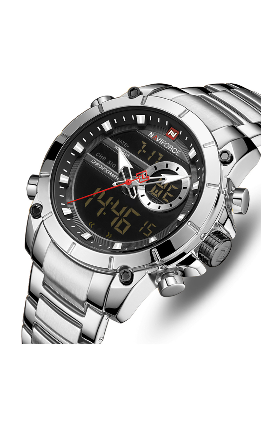 Чоловічий годинник  Naviforce Jazz Silver