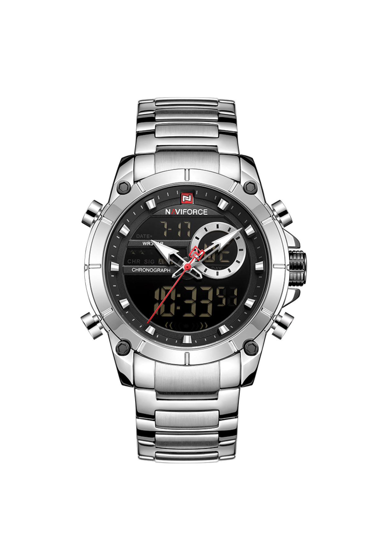 Чоловічий годинник  Naviforce Jazz Silver