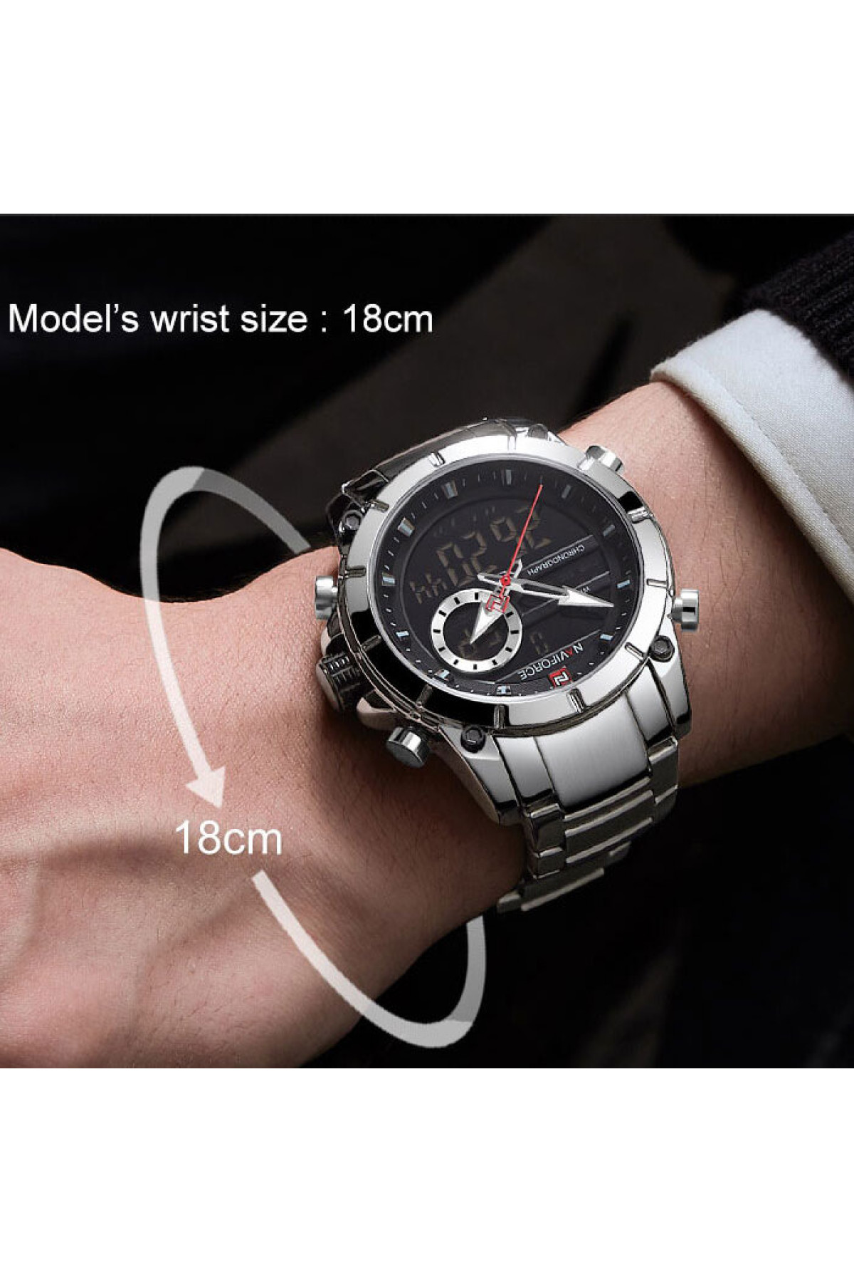 Чоловічий годинник  Naviforce Jazz Silver