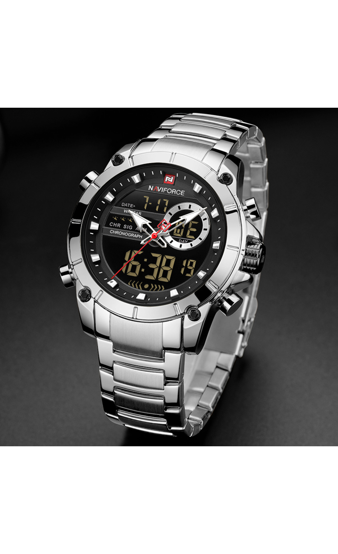 Чоловічий годинник  Naviforce Jazz Silver