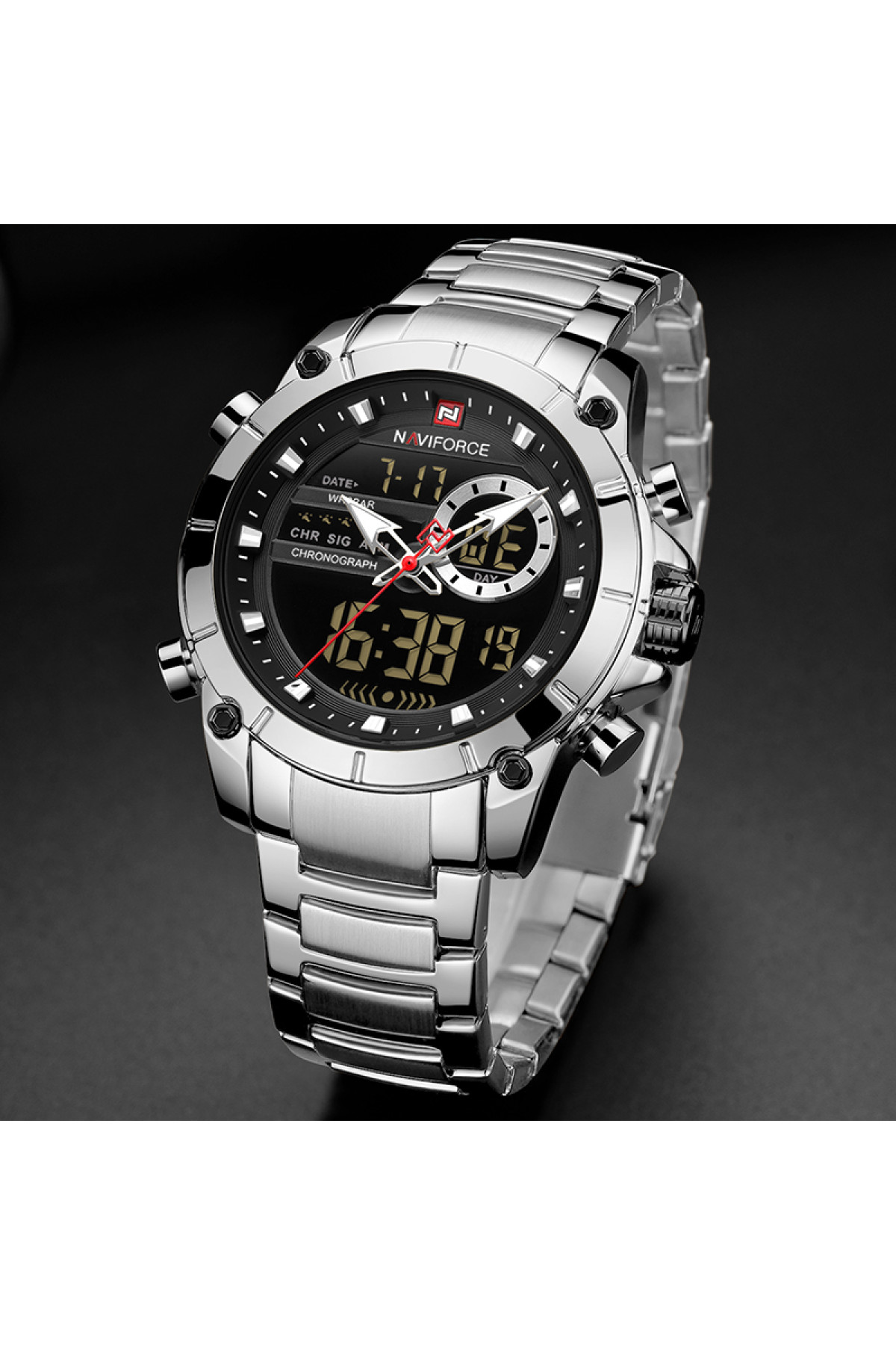 Чоловічий годинник  Naviforce Jazz Silver