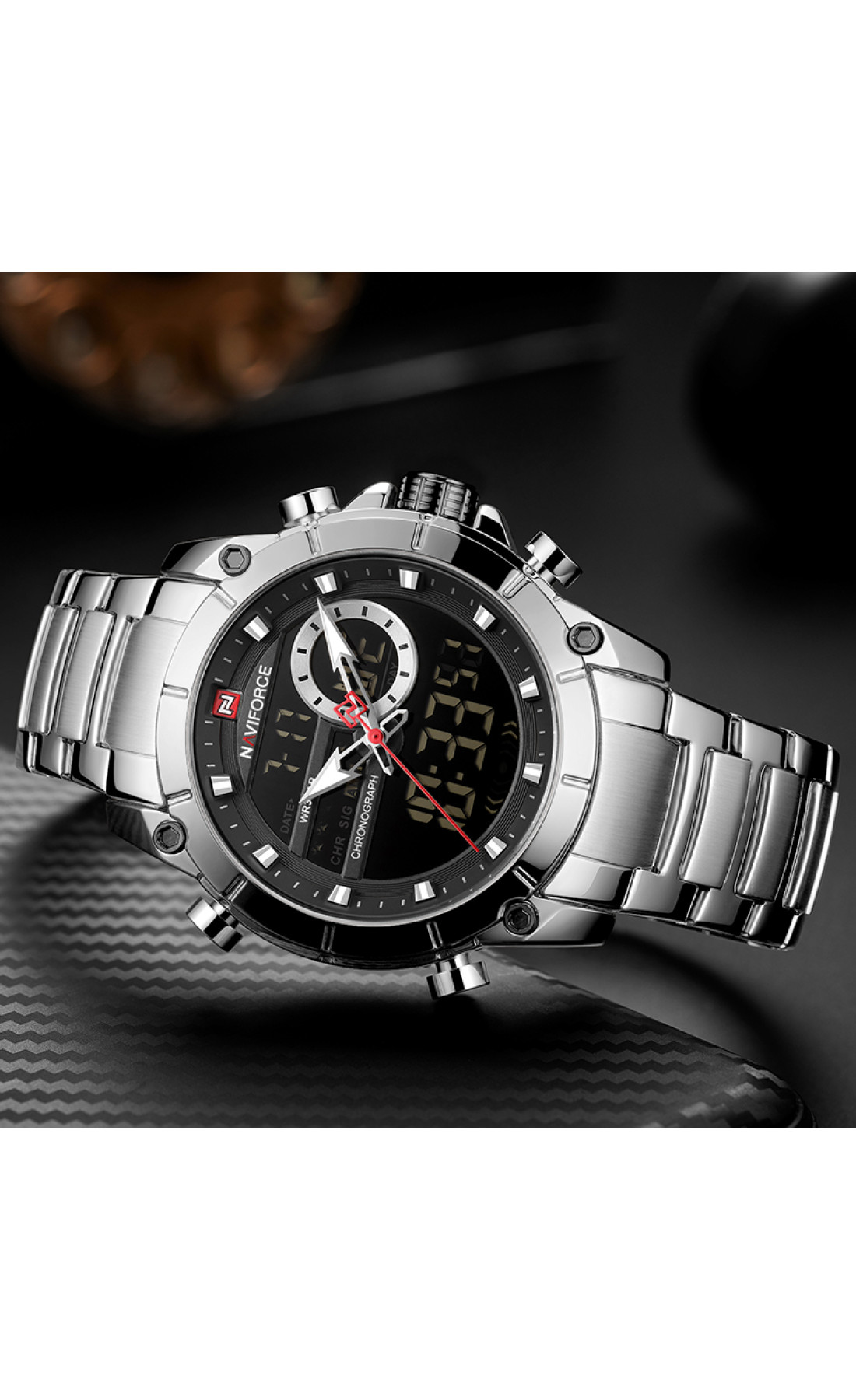 Чоловічий годинник  Naviforce Jazz Silver