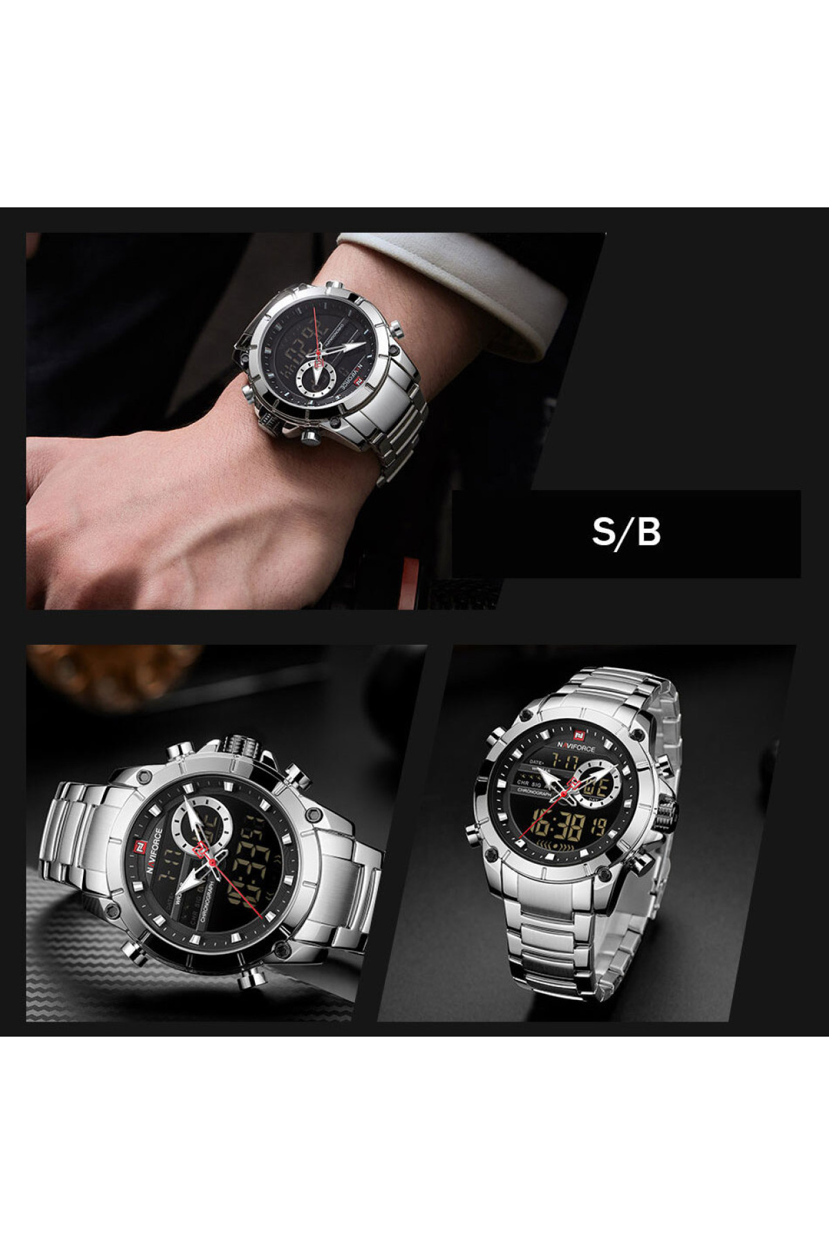 Чоловічий годинник  Naviforce Jazz Silver