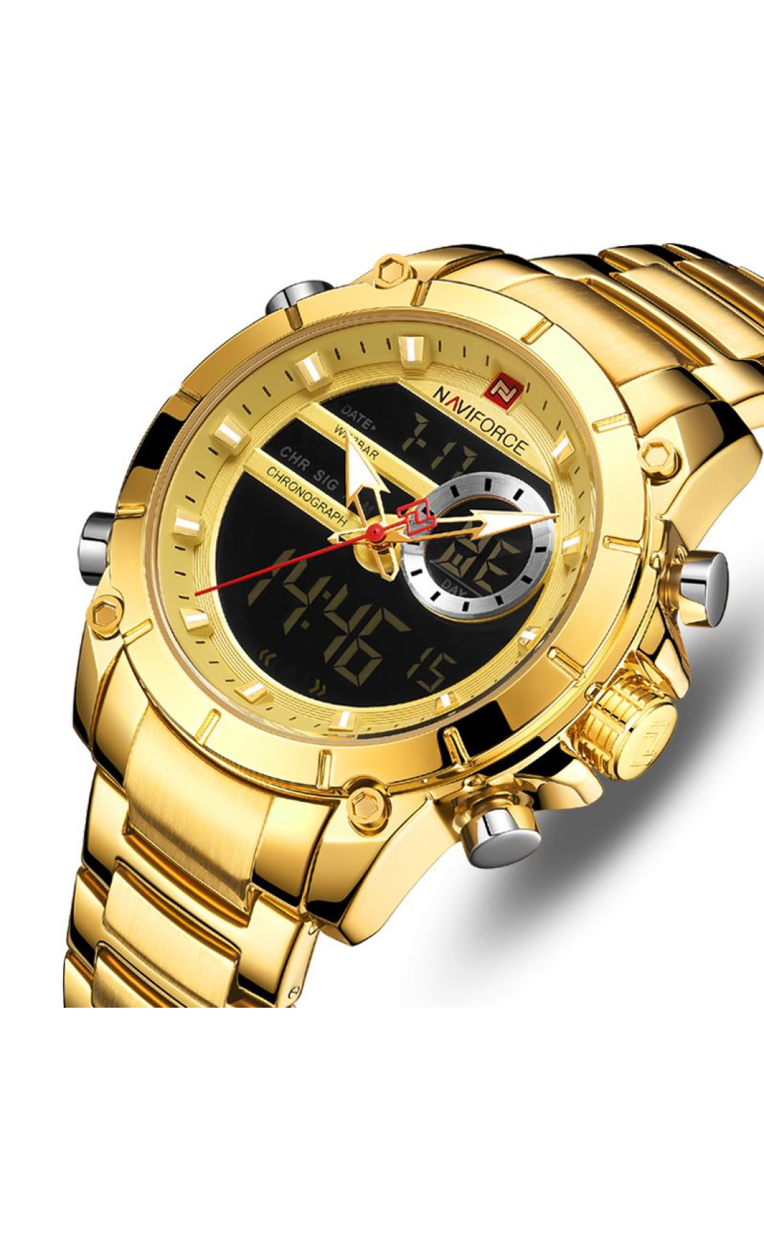 Чоловічий годинник  Naviforce Jazz Gold