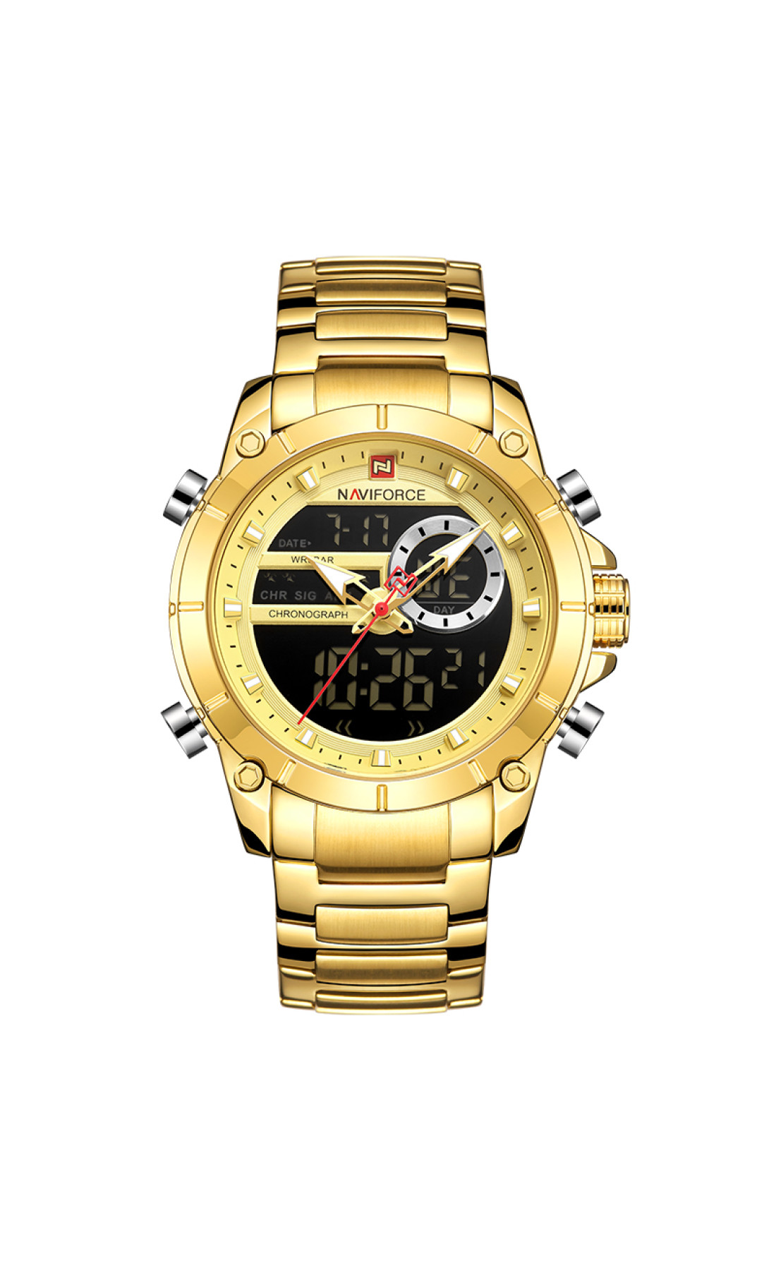 Чоловічий годинник  Naviforce Jazz Gold