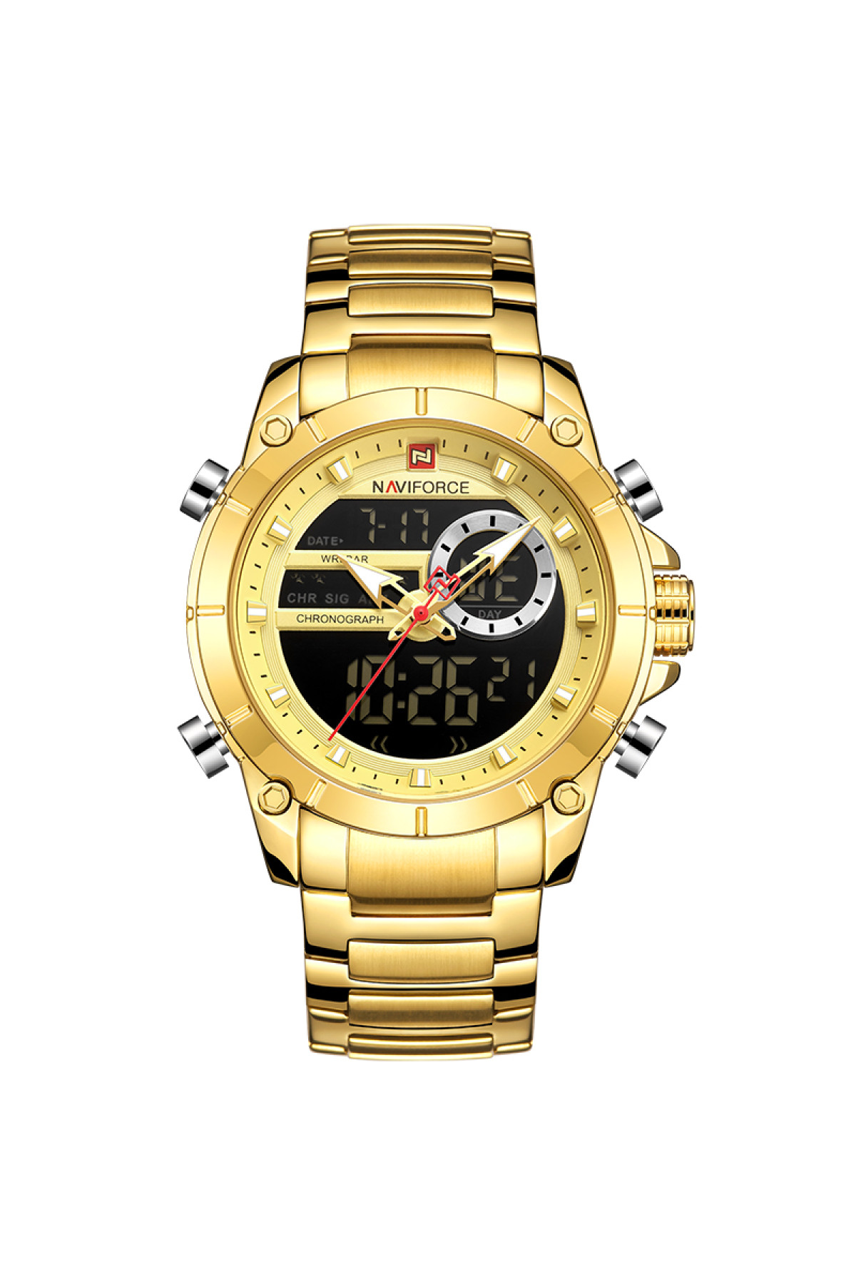 Чоловічий годинник  Naviforce Jazz Gold