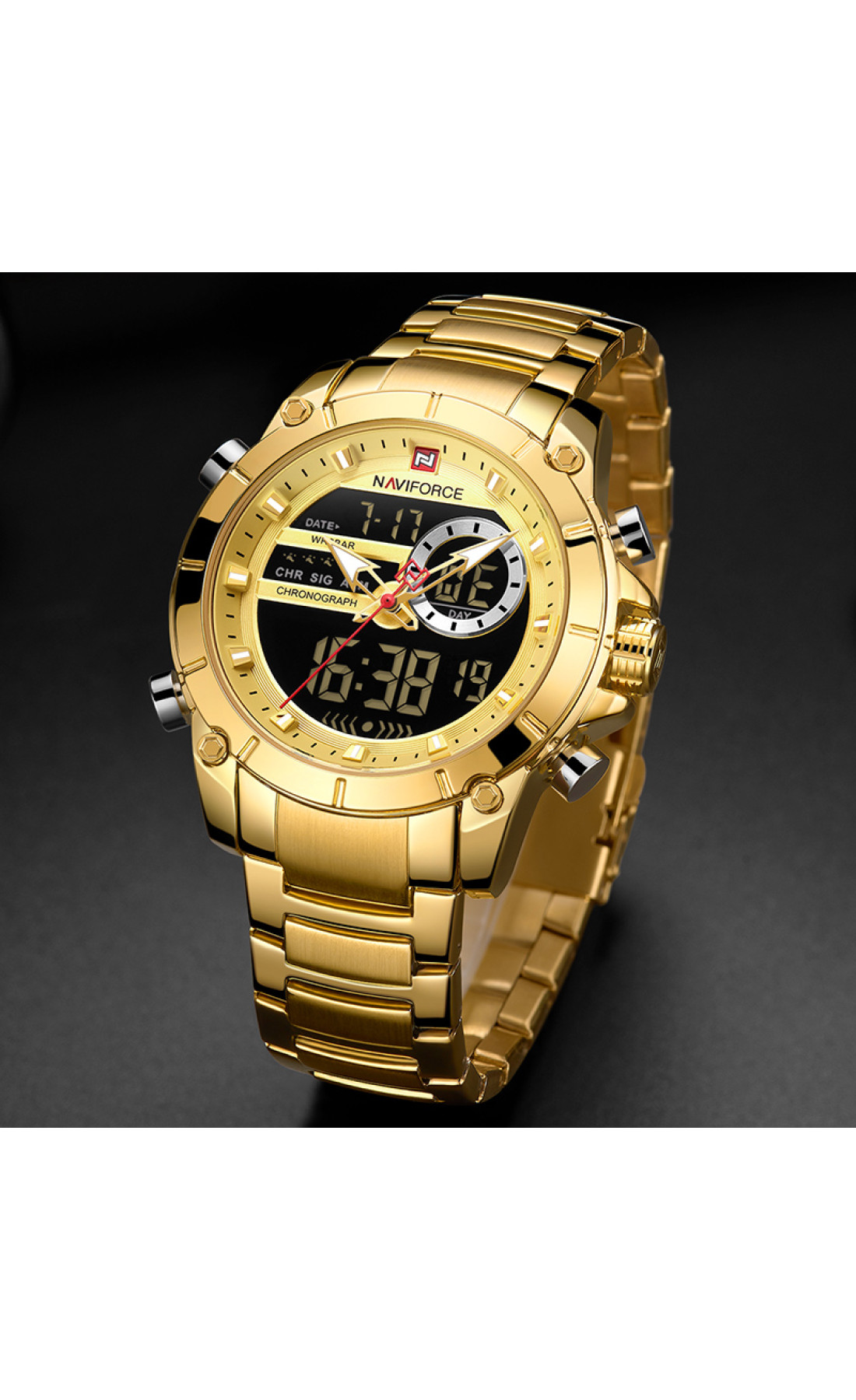 Чоловічий годинник  Naviforce Jazz Gold