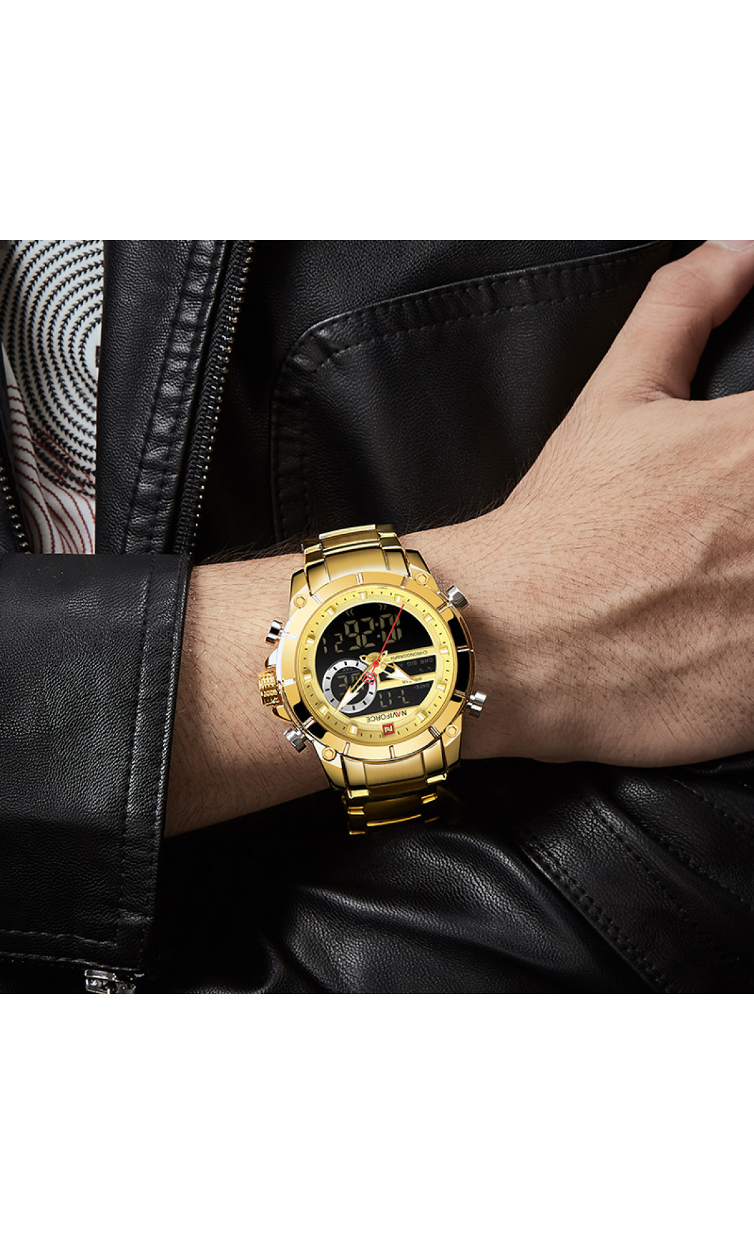 Чоловічий годинник  Naviforce Jazz Gold