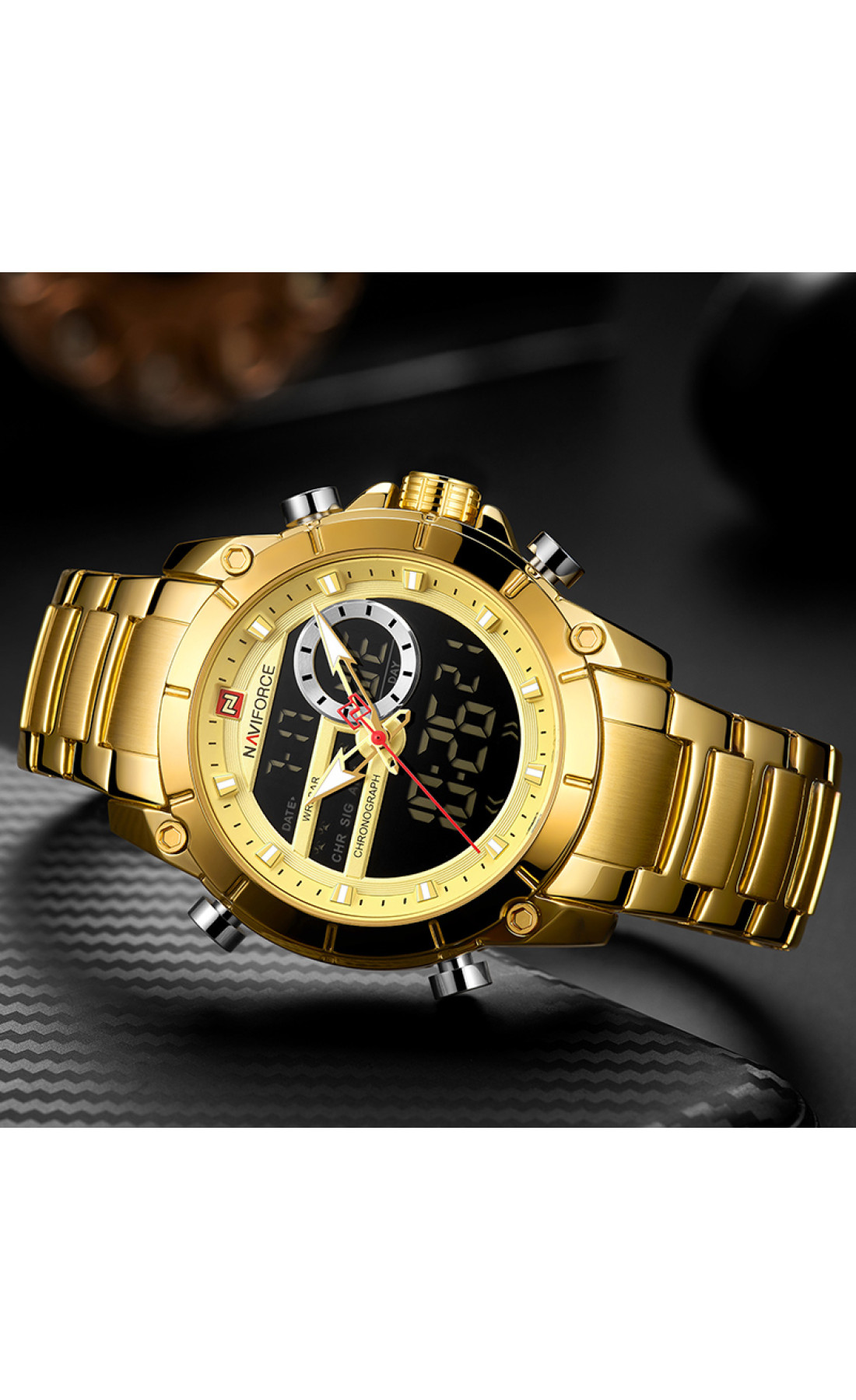 Чоловічий годинник  Naviforce Jazz Gold