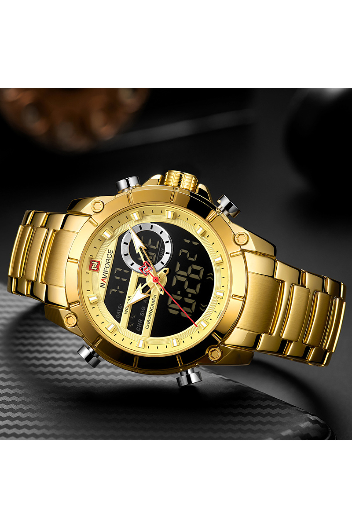 Чоловічий годинник  Naviforce Jazz Gold