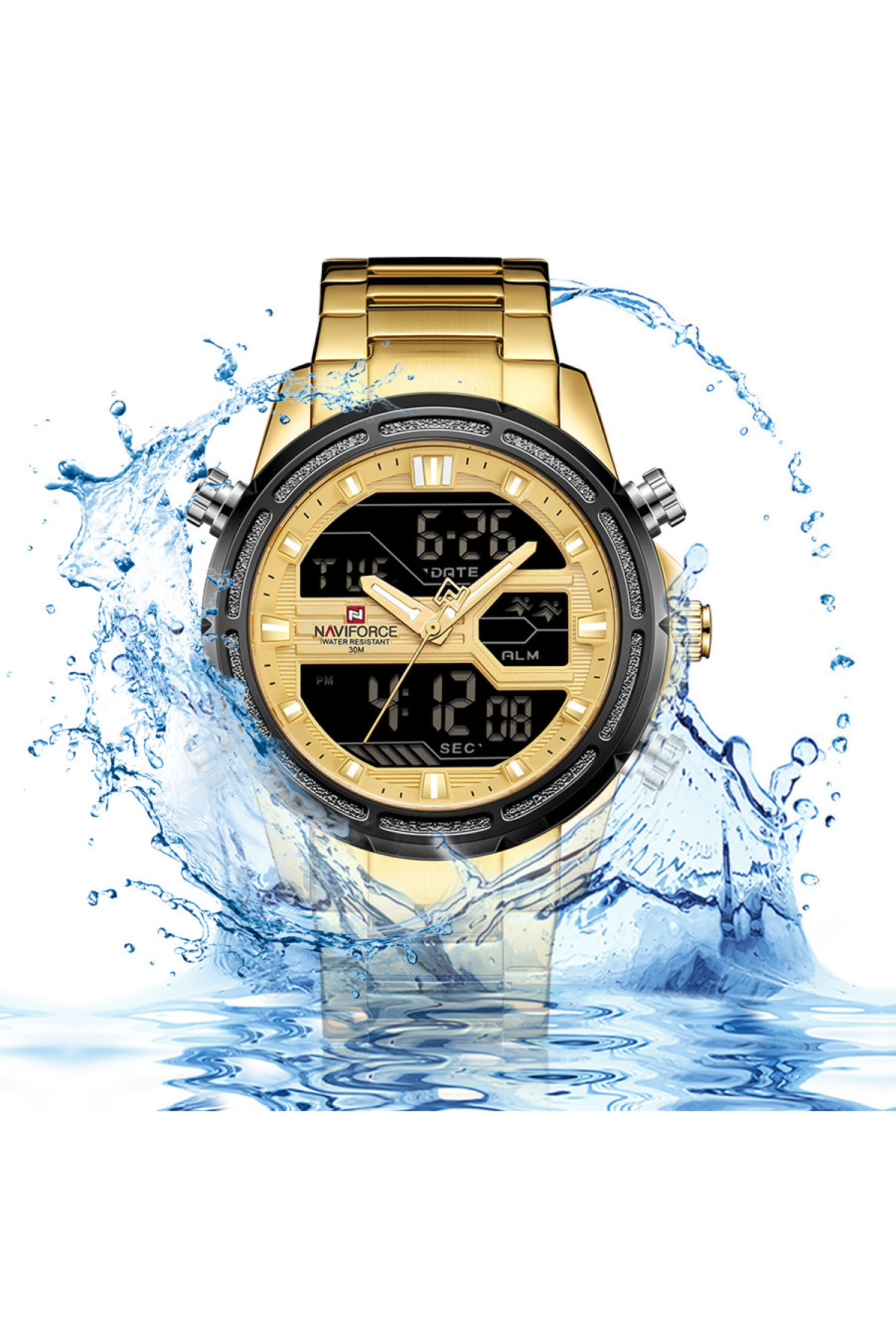 Чоловічий годинник  Naviforce Jazz Gold