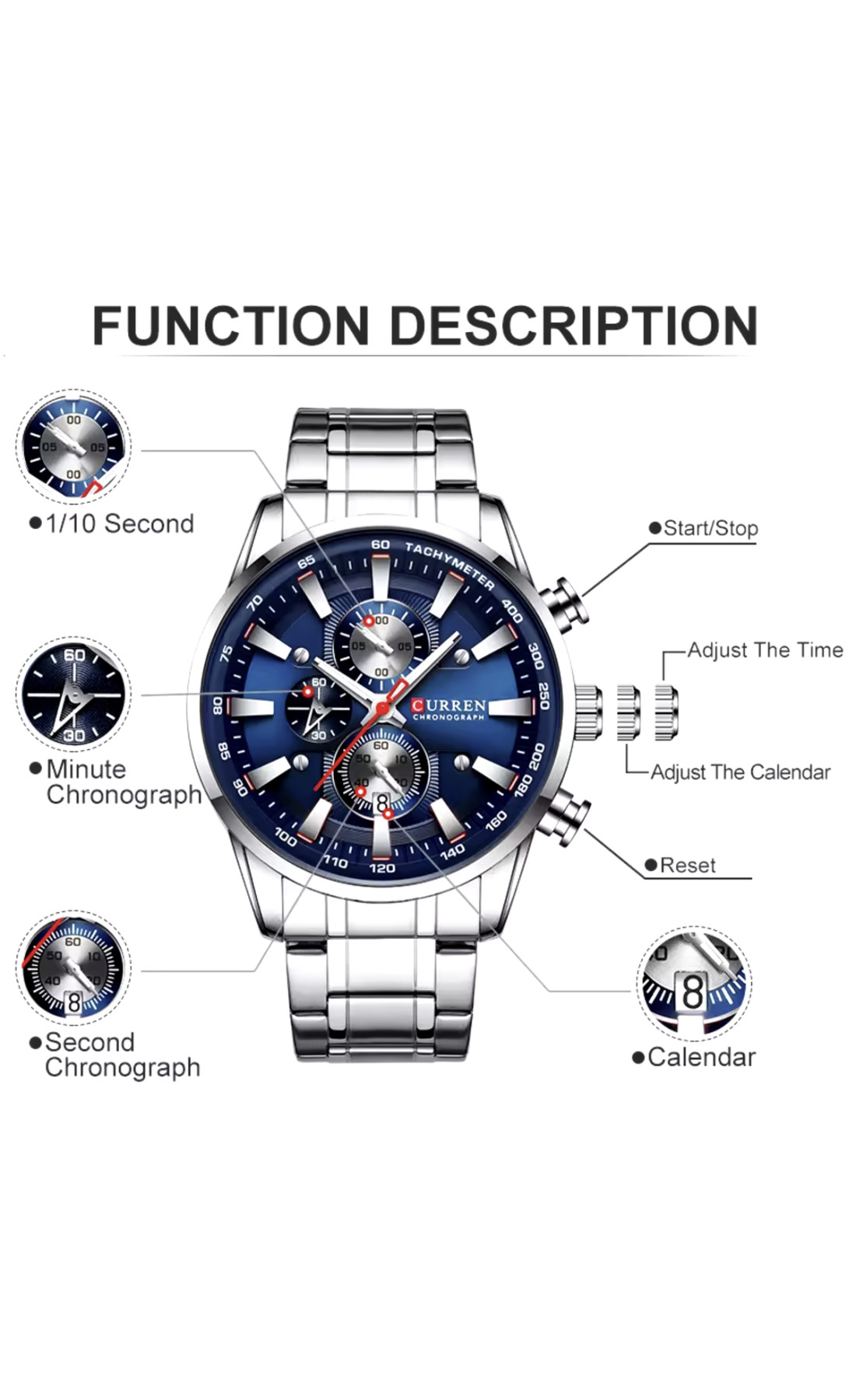 Чоловічий годинник  Curren Pacific